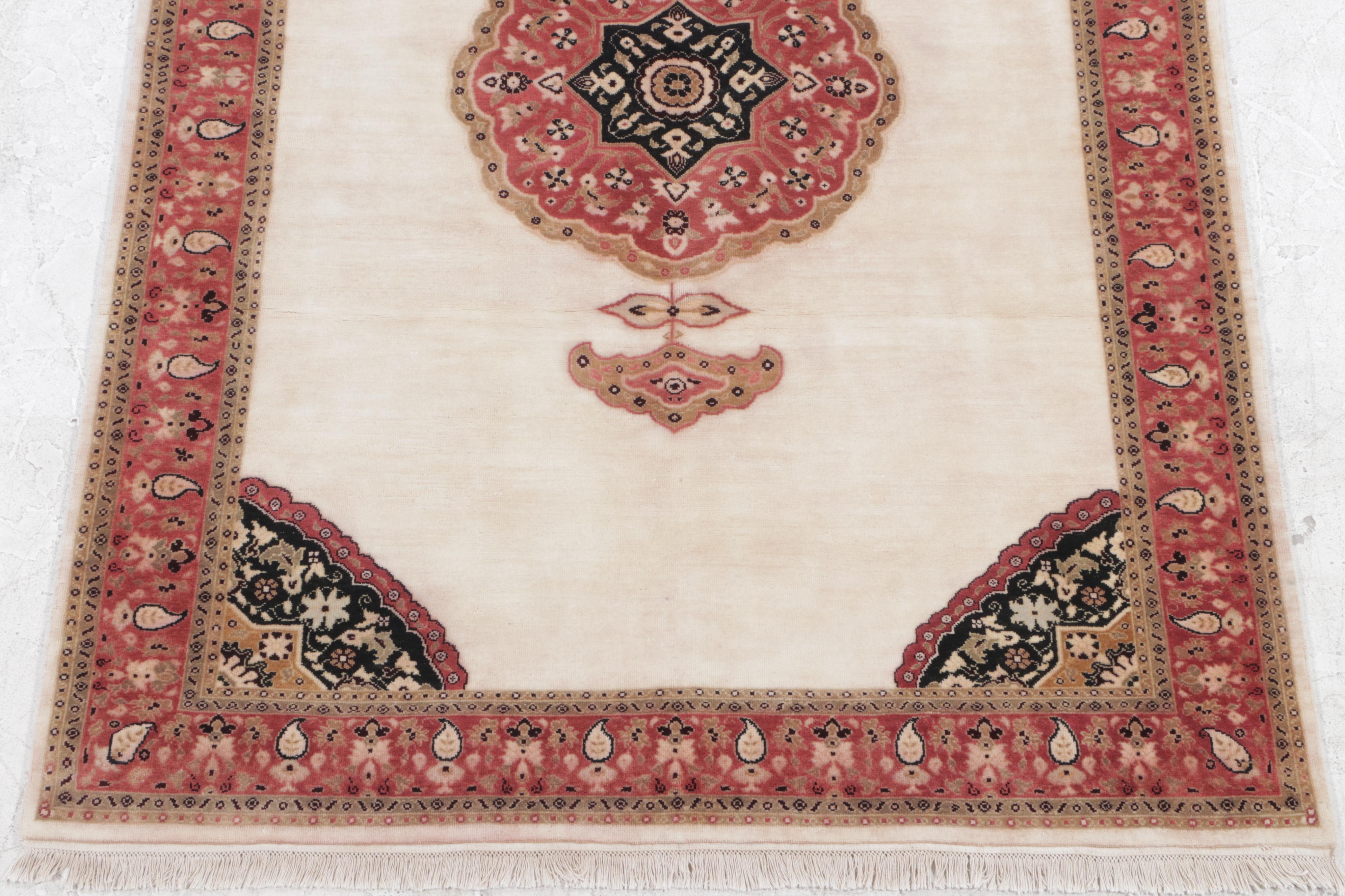 6'4 x 9'10 Hand-Knotted Indo-Persian Area Rug