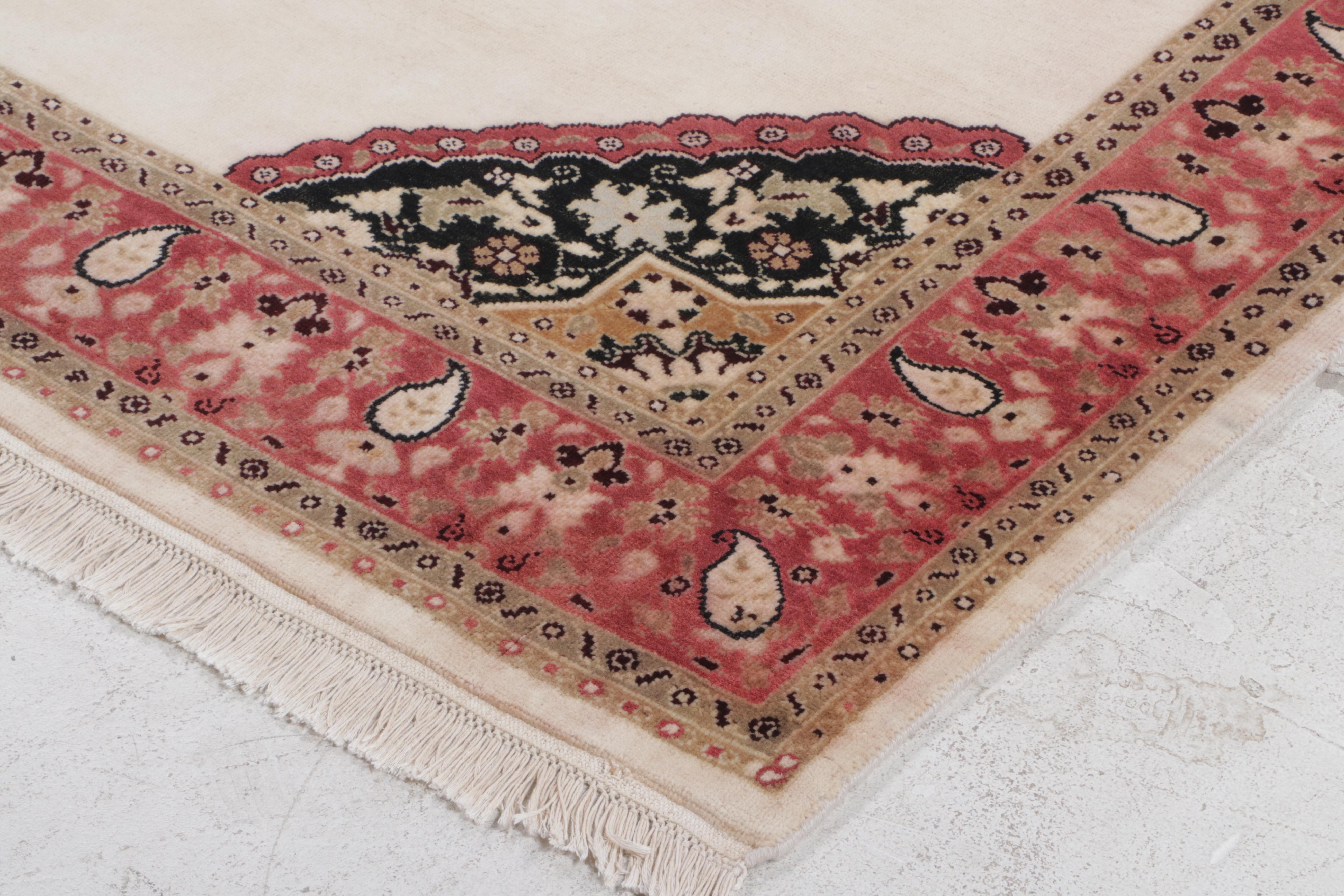 6'4 x 9'10 Hand-Knotted Indo-Persian Area Rug