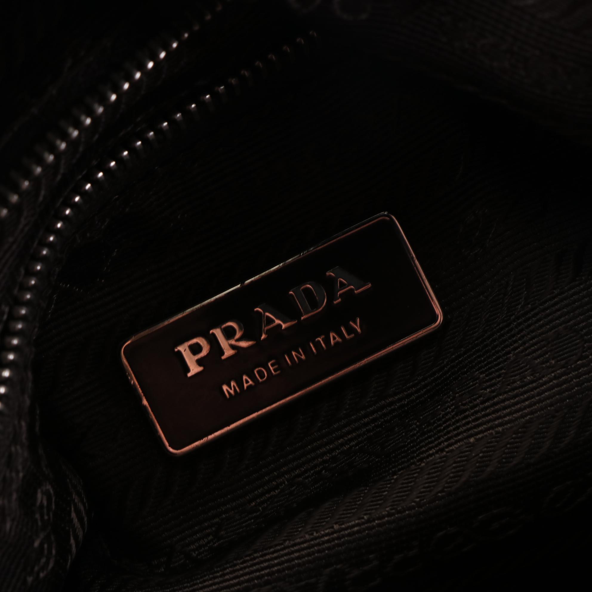 Prada Shoulder Bag in Tessuto Nylon and Vitel Leather
