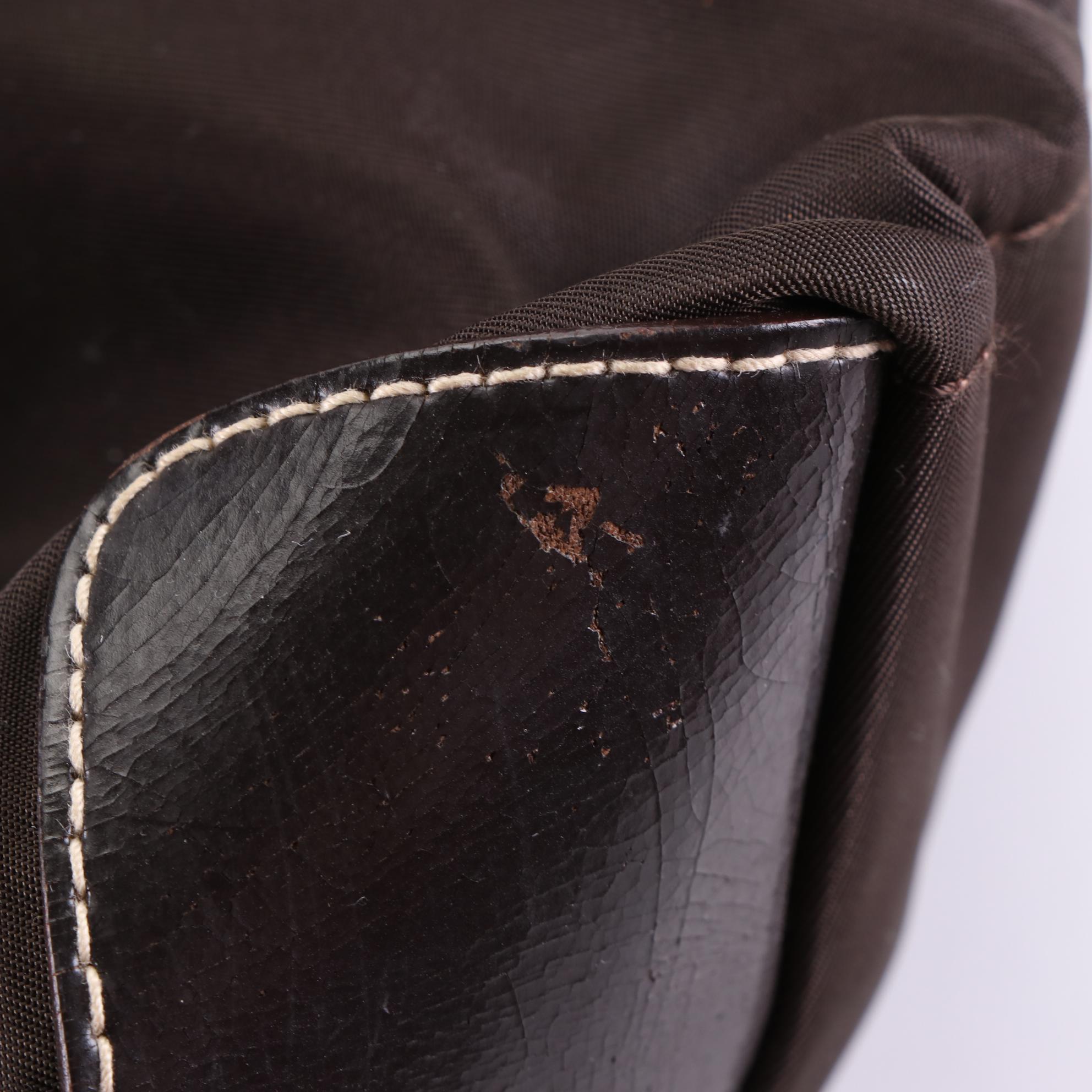 Prada Shoulder Bag in Tessuto Nylon and Vitel Leather