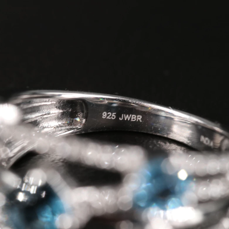 Sterling Topaz Crossover Ring