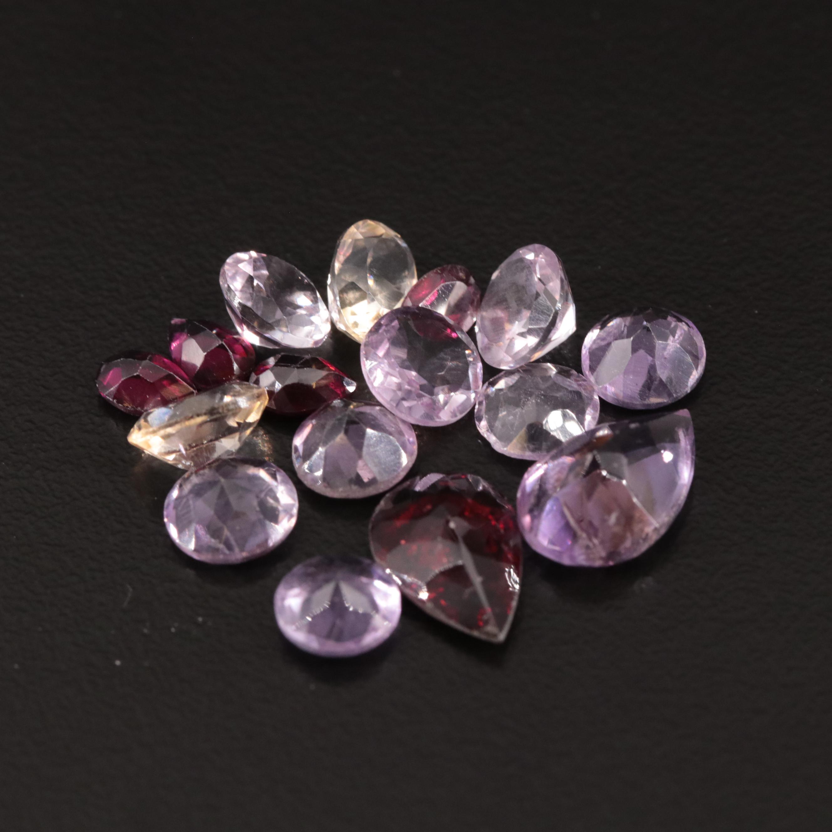 Loose 18.45 CTW Amethyst, Citrine and Garnet Lot