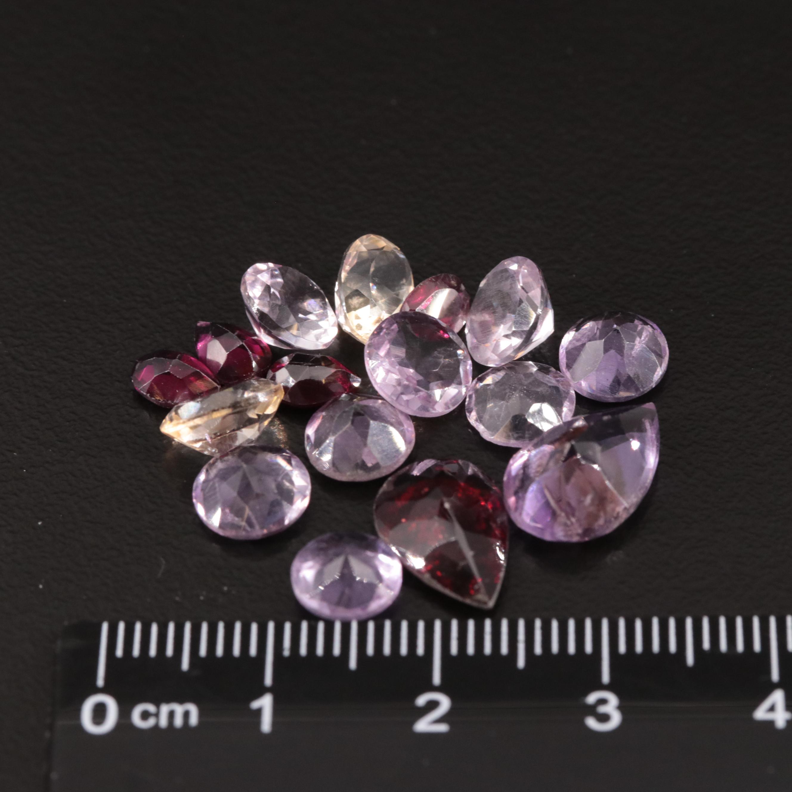 Loose 18.45 CTW Amethyst, Citrine and Garnet Lot