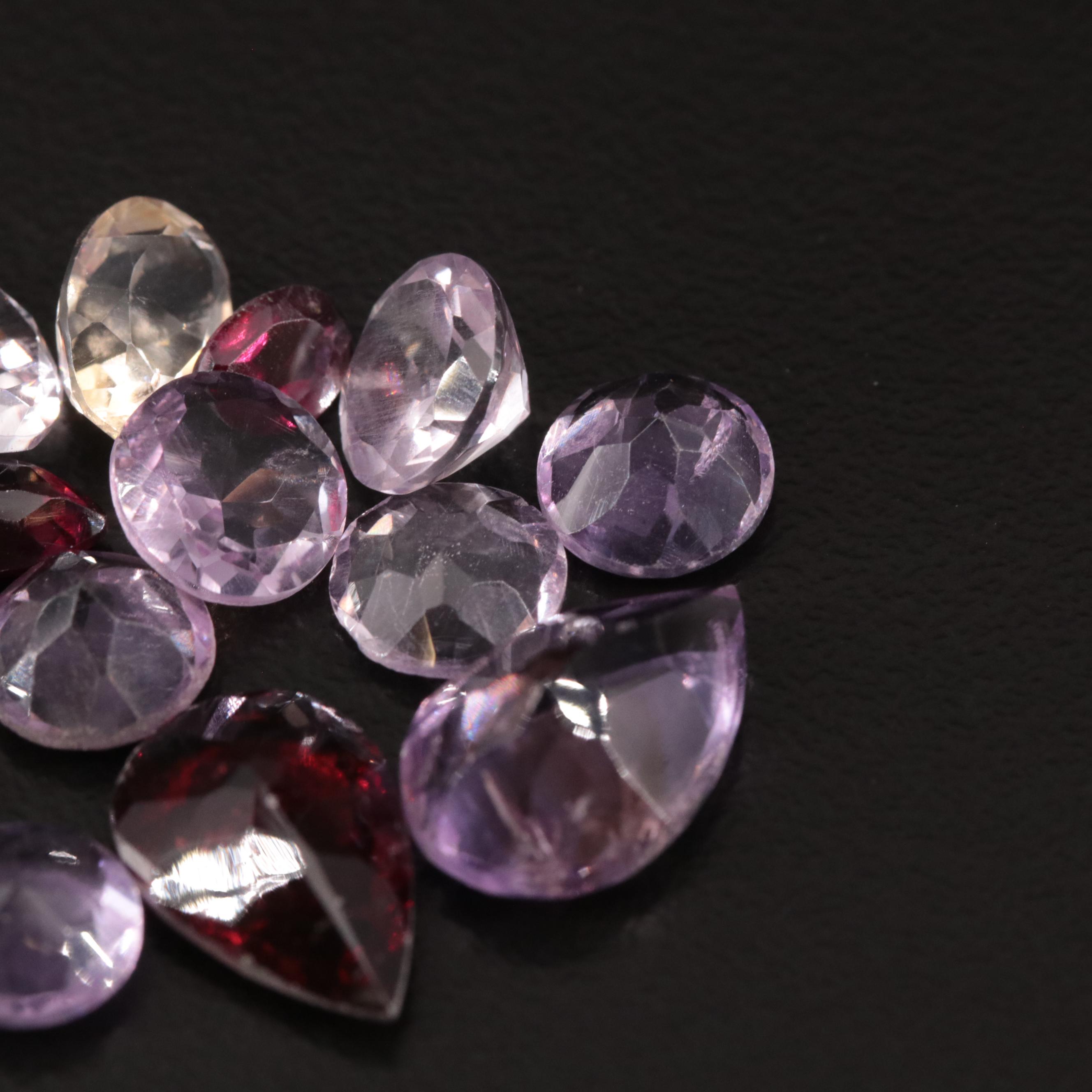 Loose 18.45 CTW Amethyst, Citrine and Garnet Lot