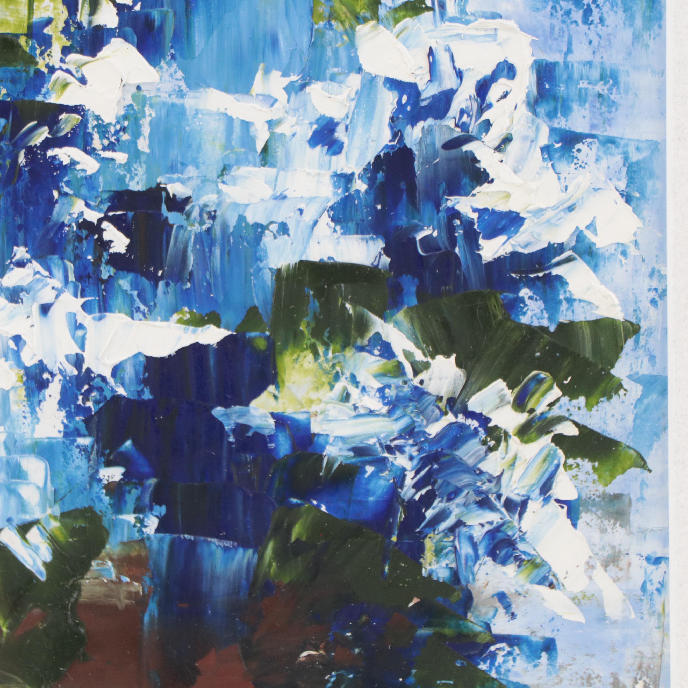 D. Miffano Abstracted Floral Still Life Oil Painting