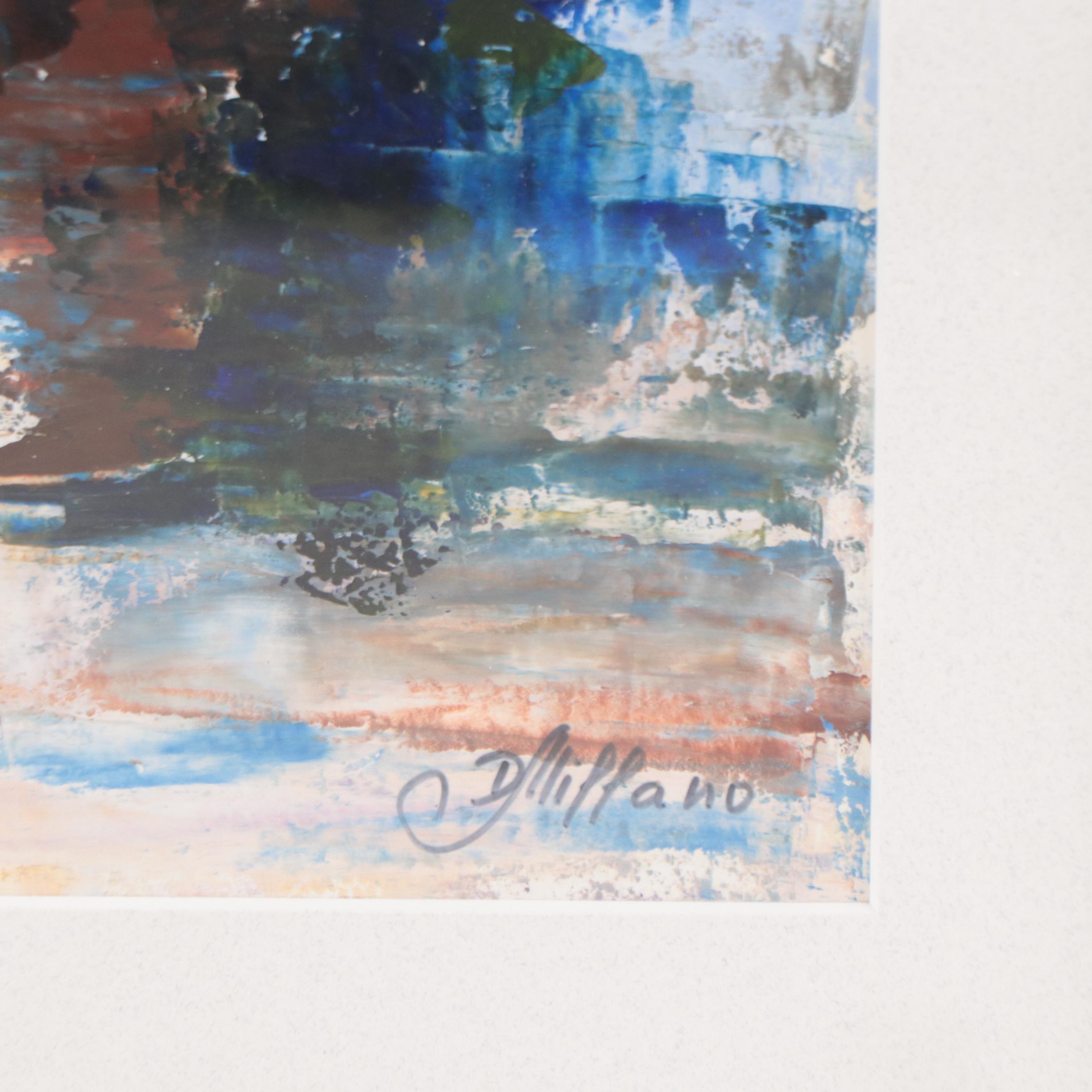 D. Miffano Abstracted Floral Still Life Oil Painting