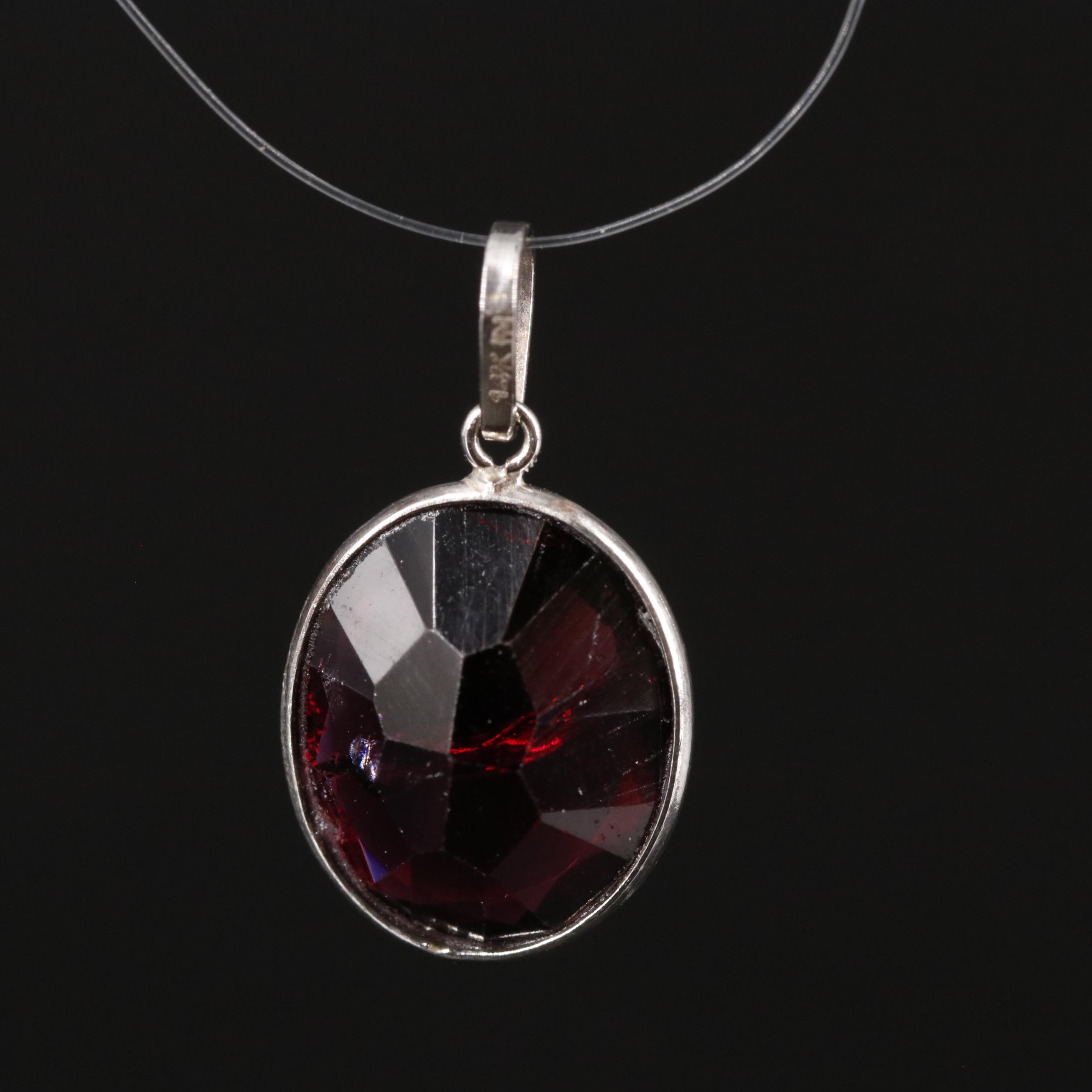 14K Rhodolite Garnet Pendant