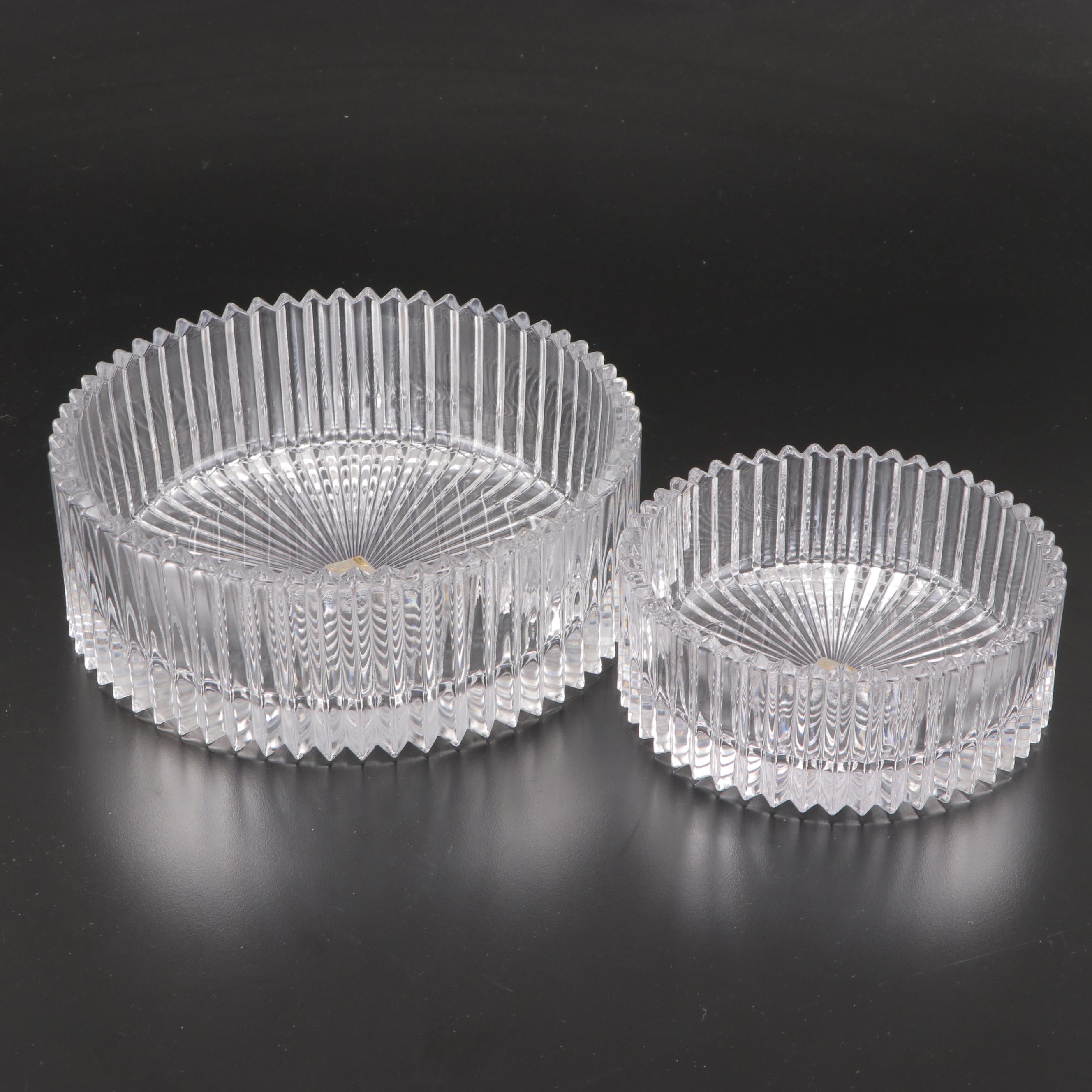 Mikasa "Diamond Fire" Crystal Hostess and Individual Bowls