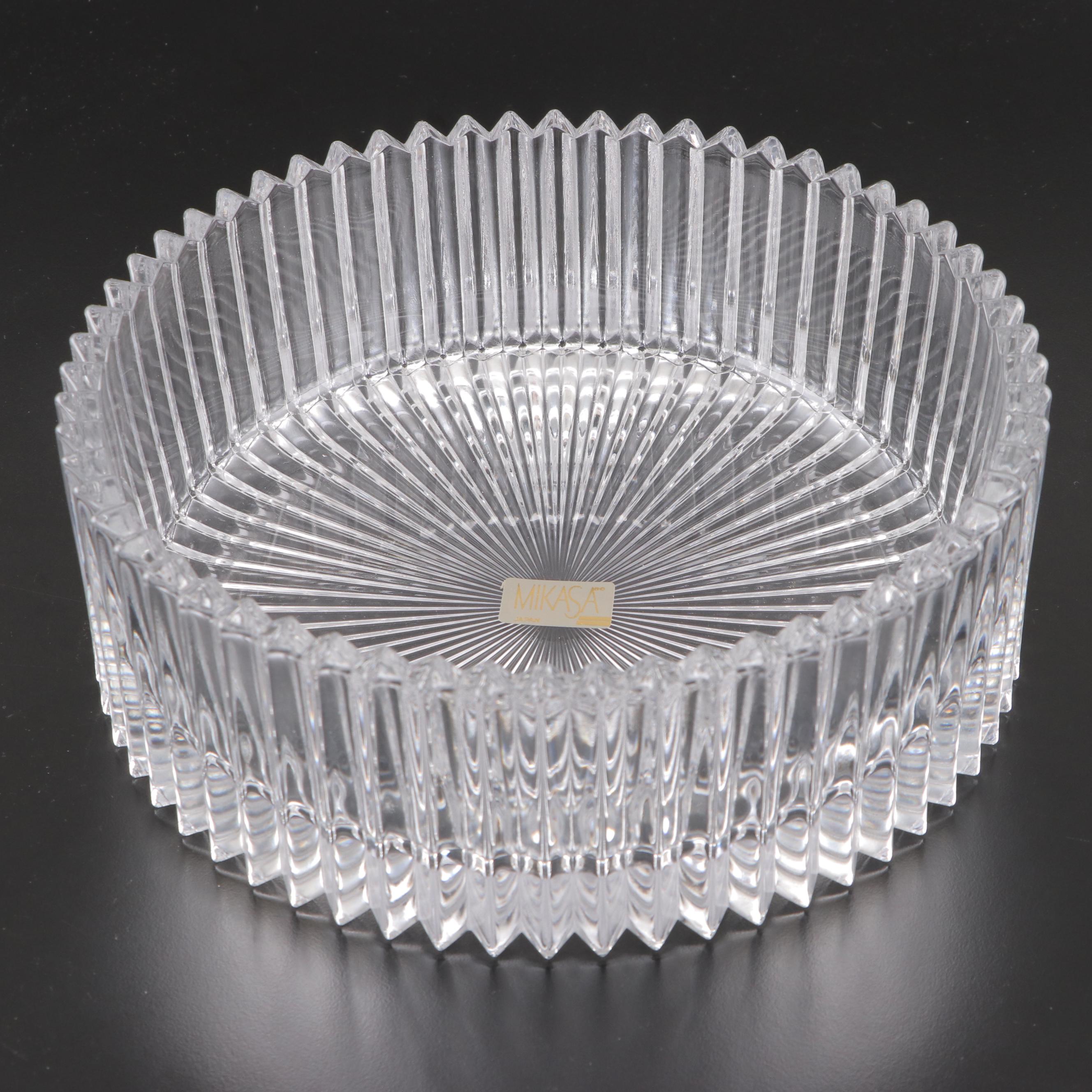 Mikasa "Diamond Fire" Crystal Hostess and Individual Bowls