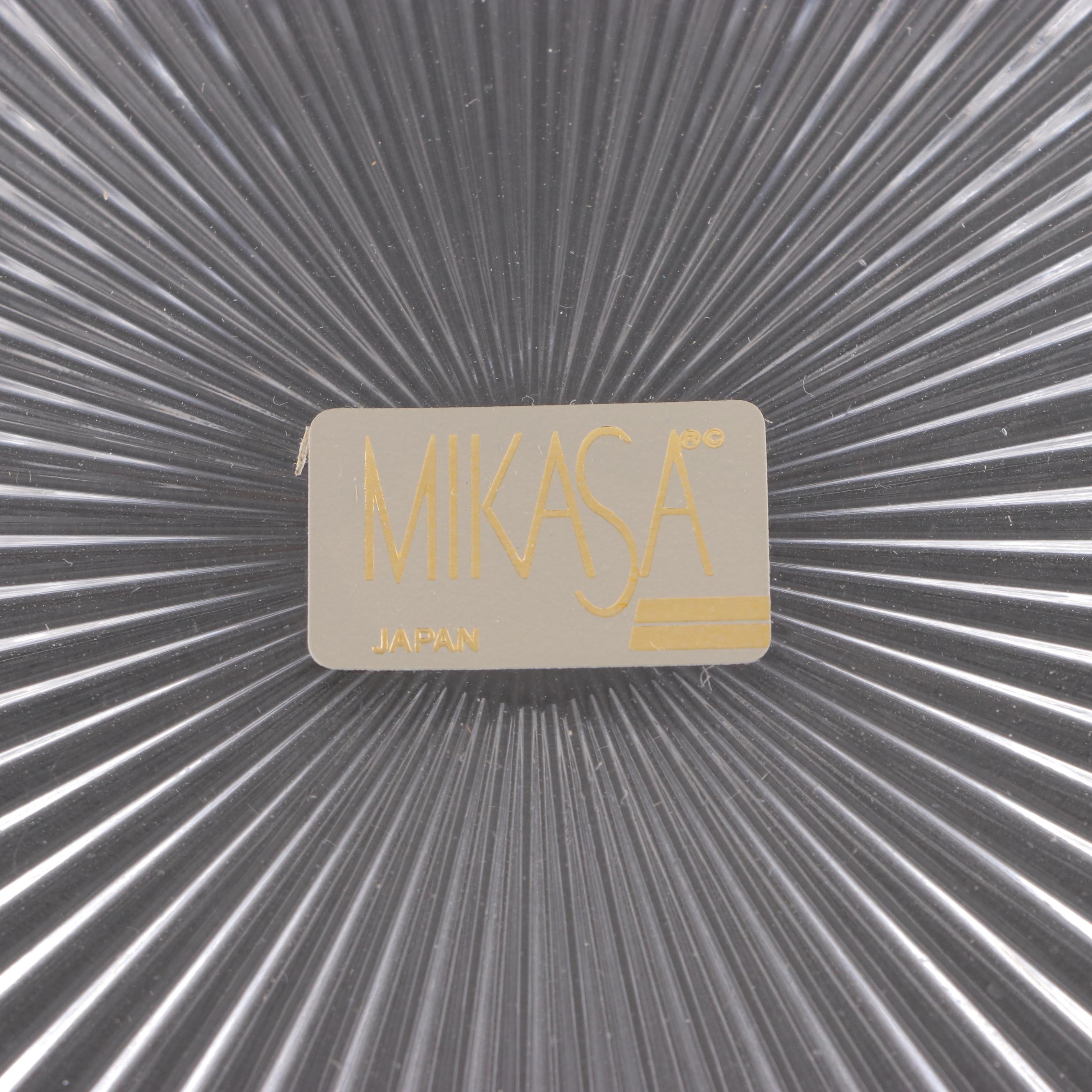 Mikasa "Diamond Fire" Crystal Hostess and Individual Bowls