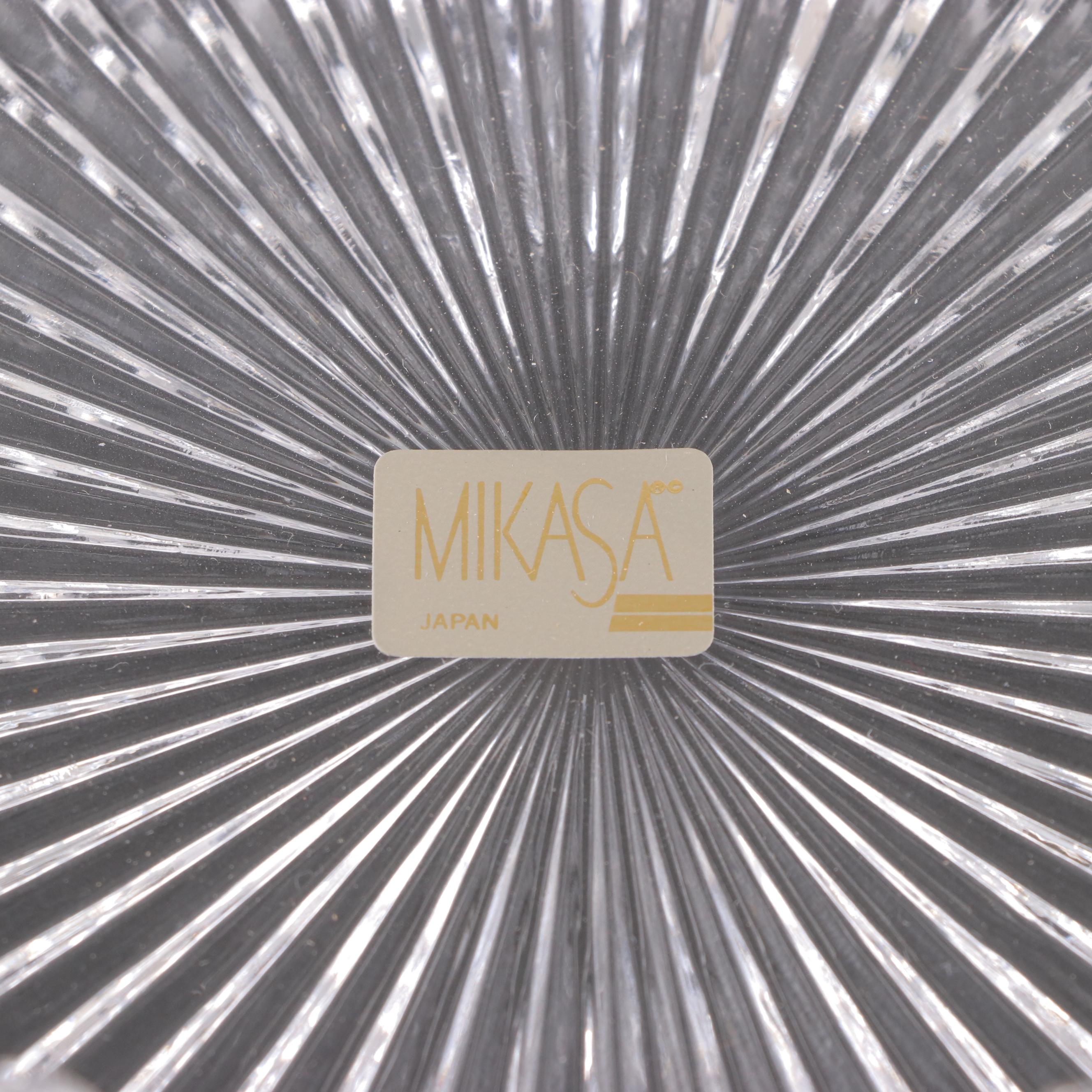 Mikasa "Diamond Fire" Crystal Hostess and Individual Bowls