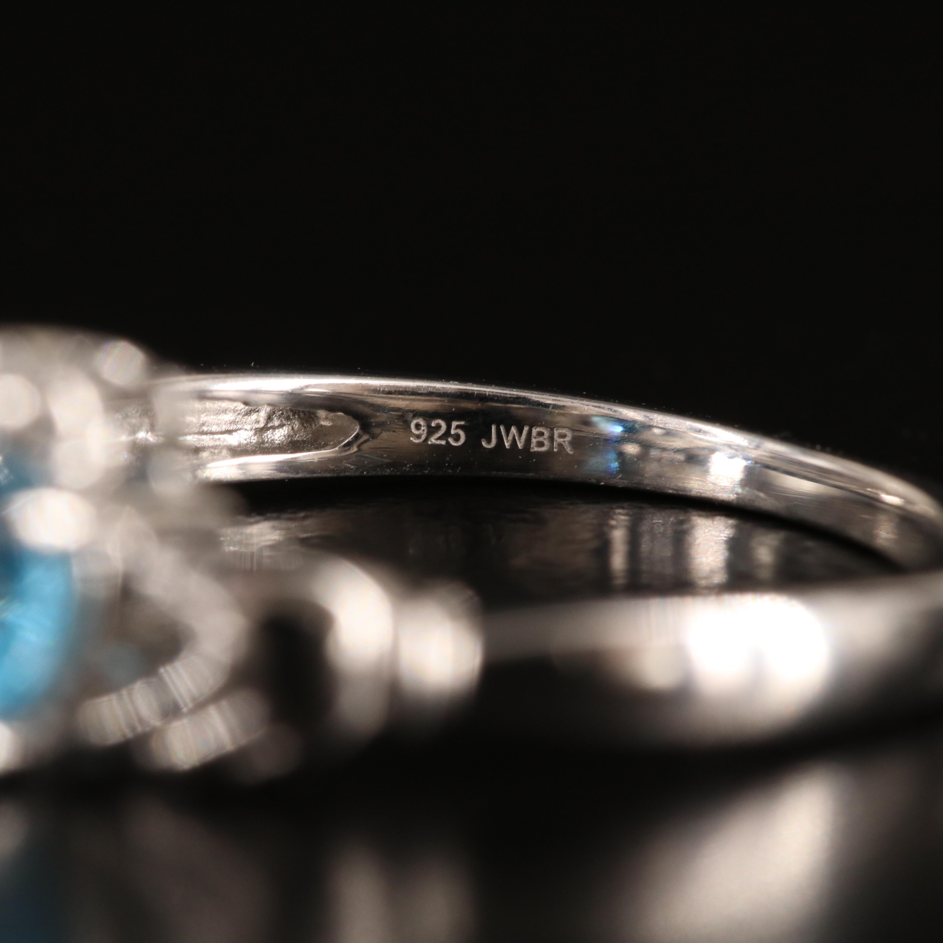 Sterling Sky Blue Topaz and White Sapphire Claddagh Ring