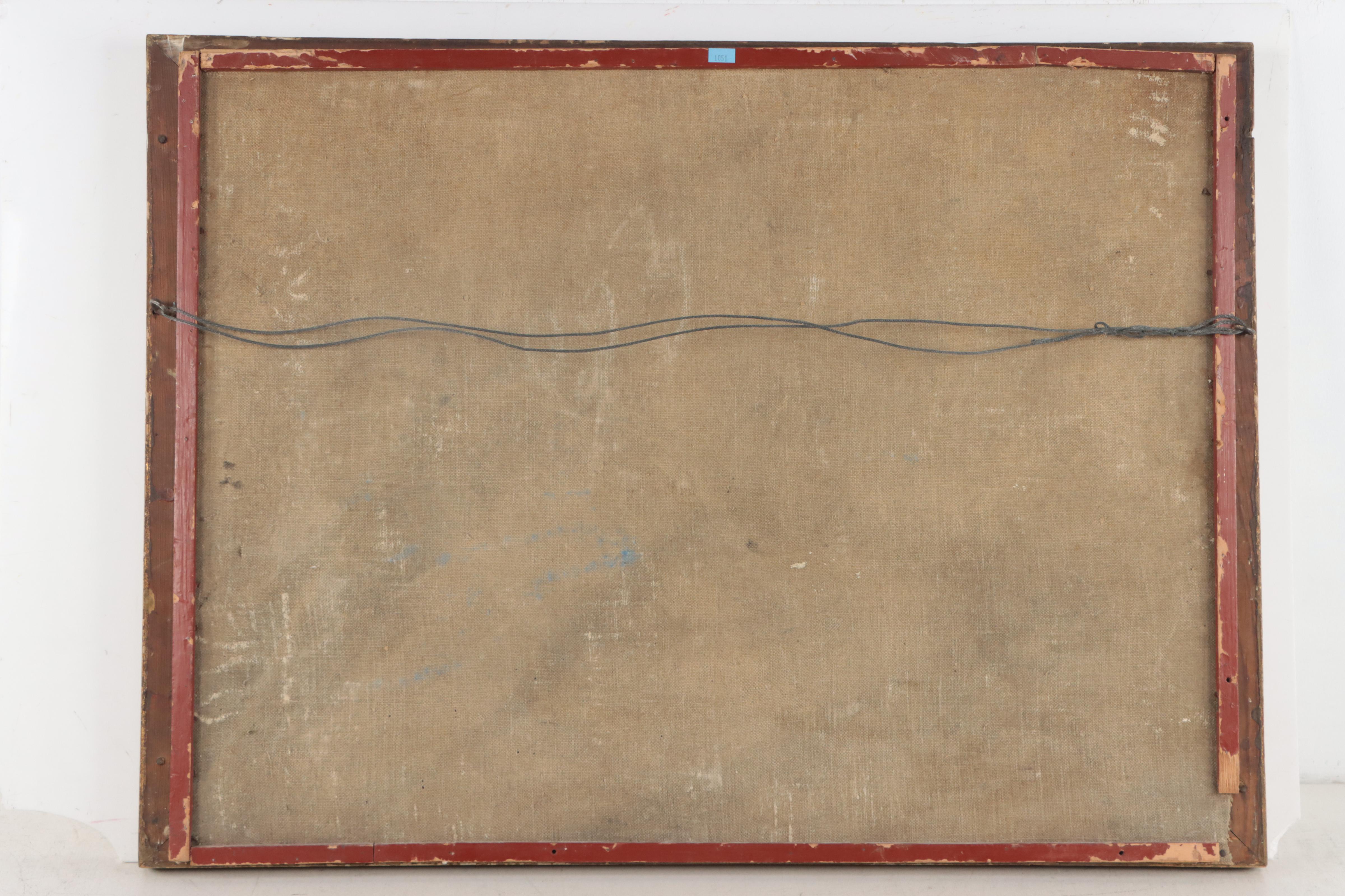 Nautical Oil Painting of Ship in Storm, 1904