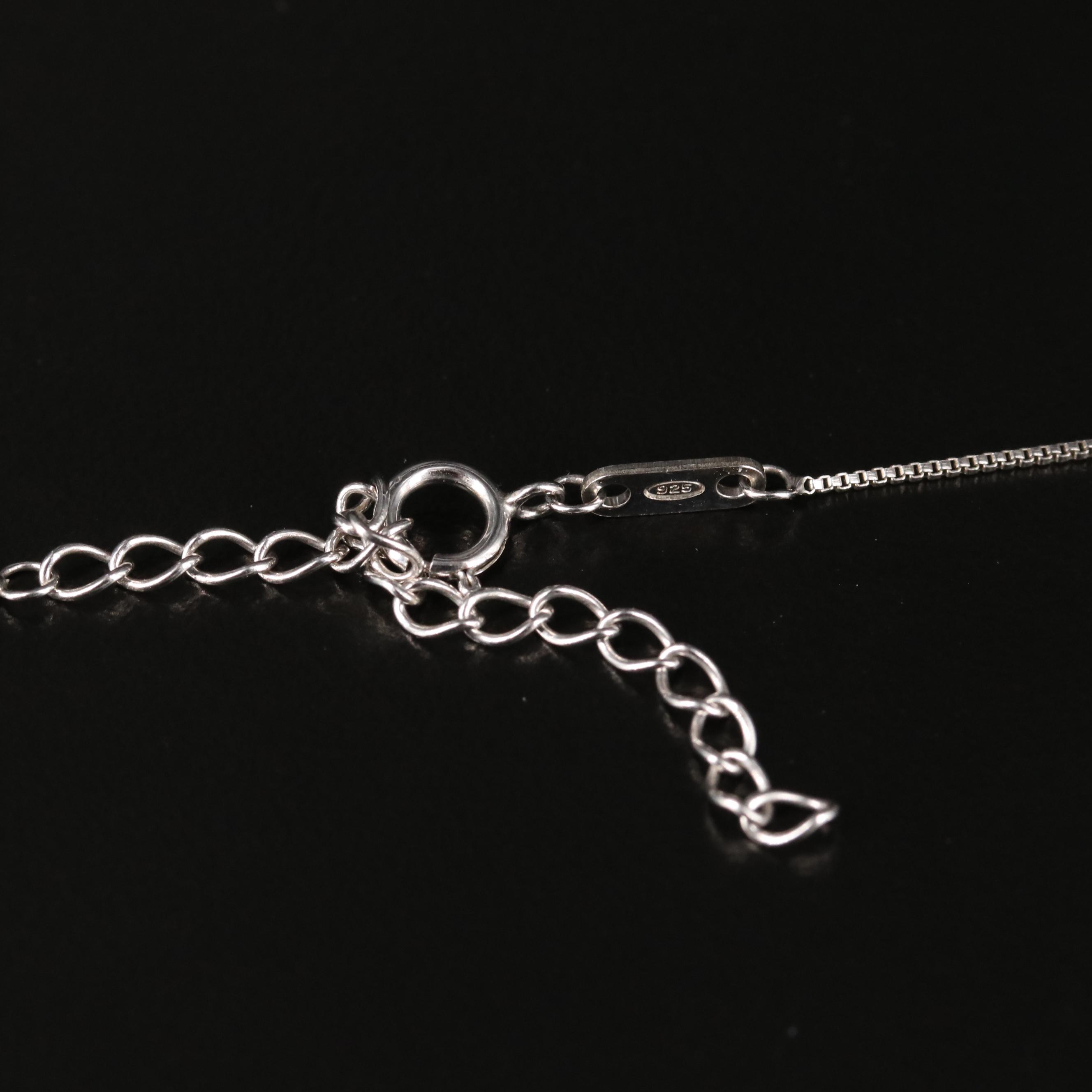 Sterling Opal and Sapphire Locket Necklace