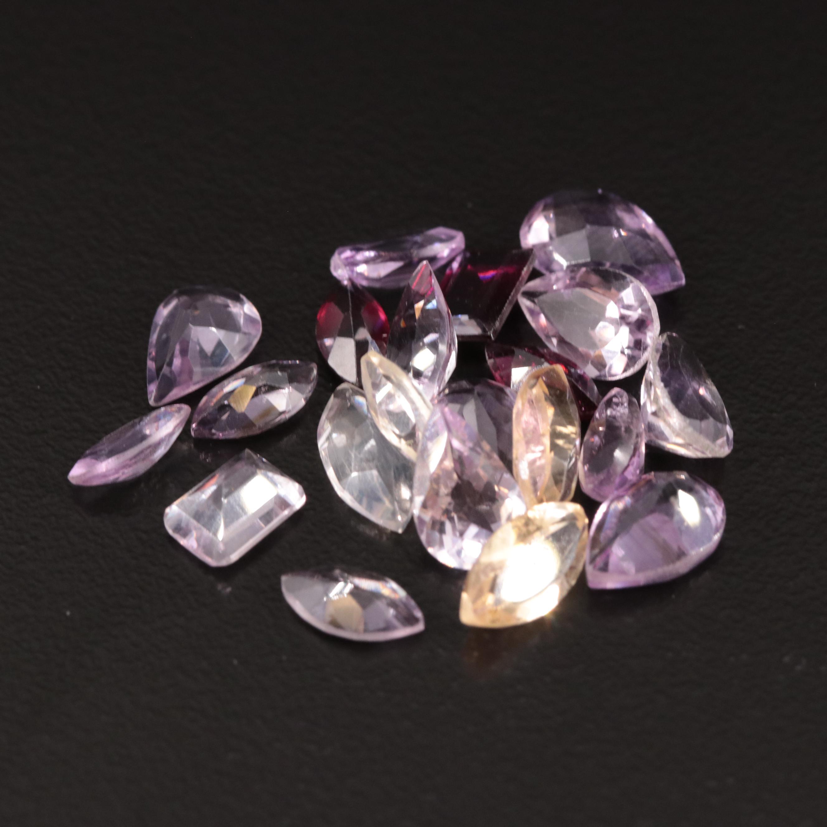 Loose 18.57 CTW Amethyst, Citrine and Garnet Lot