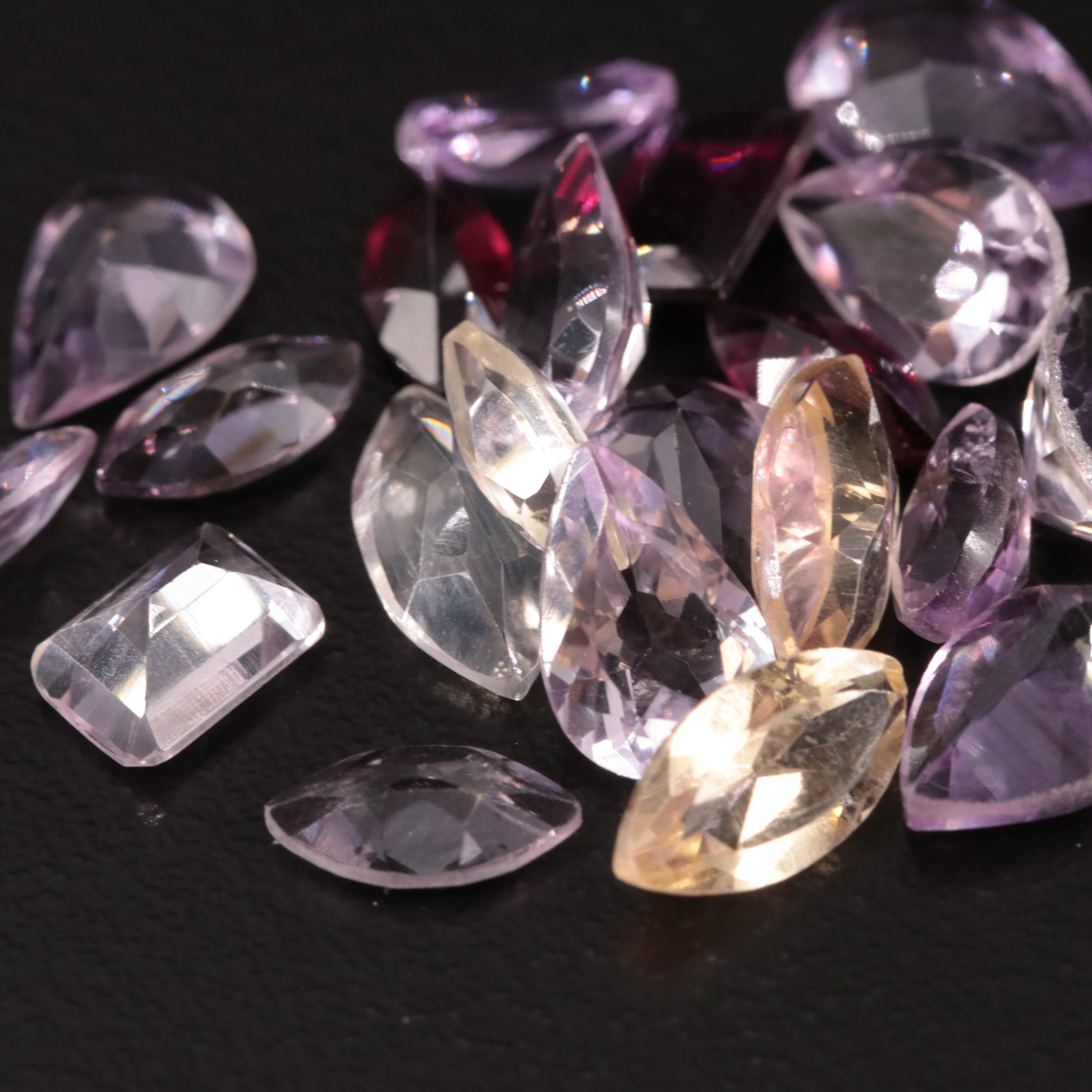 Loose 18.57 CTW Amethyst, Citrine and Garnet Lot