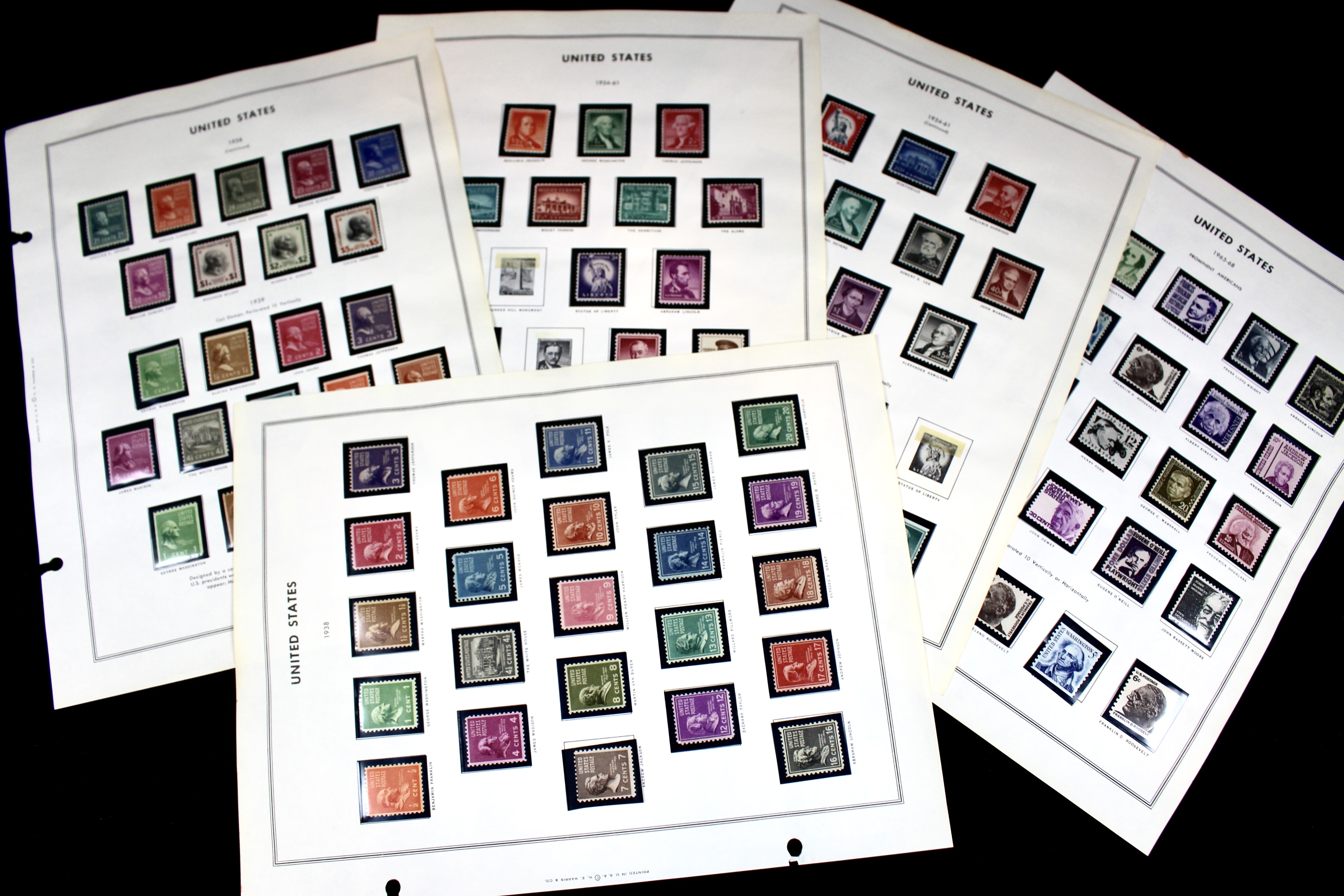 Three Regular Issue Postage Stamp Sets, 1938, 1954 and 1965