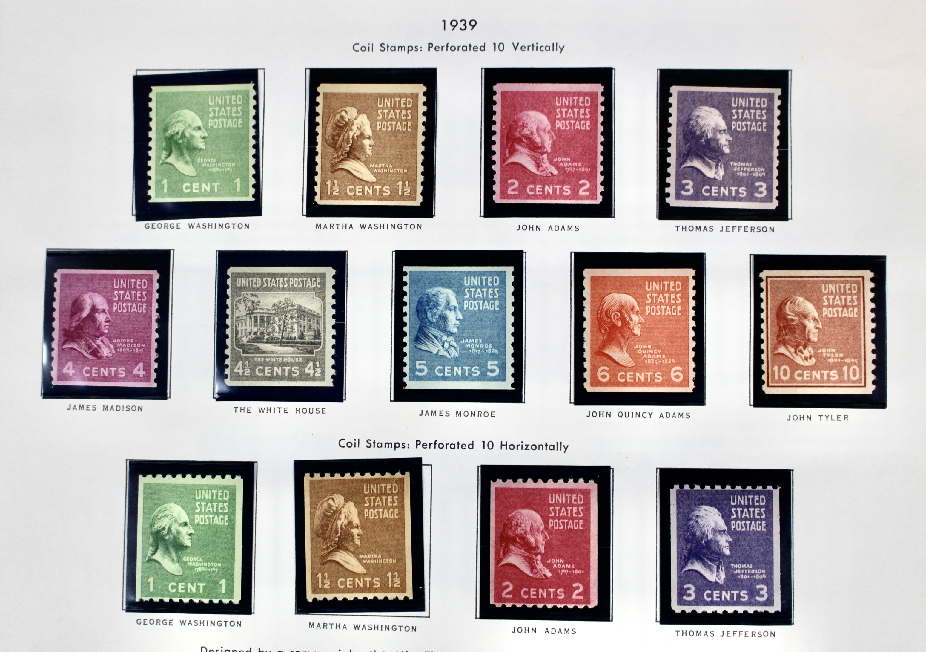 Three Regular Issue Postage Stamp Sets, 1938, 1954 and 1965