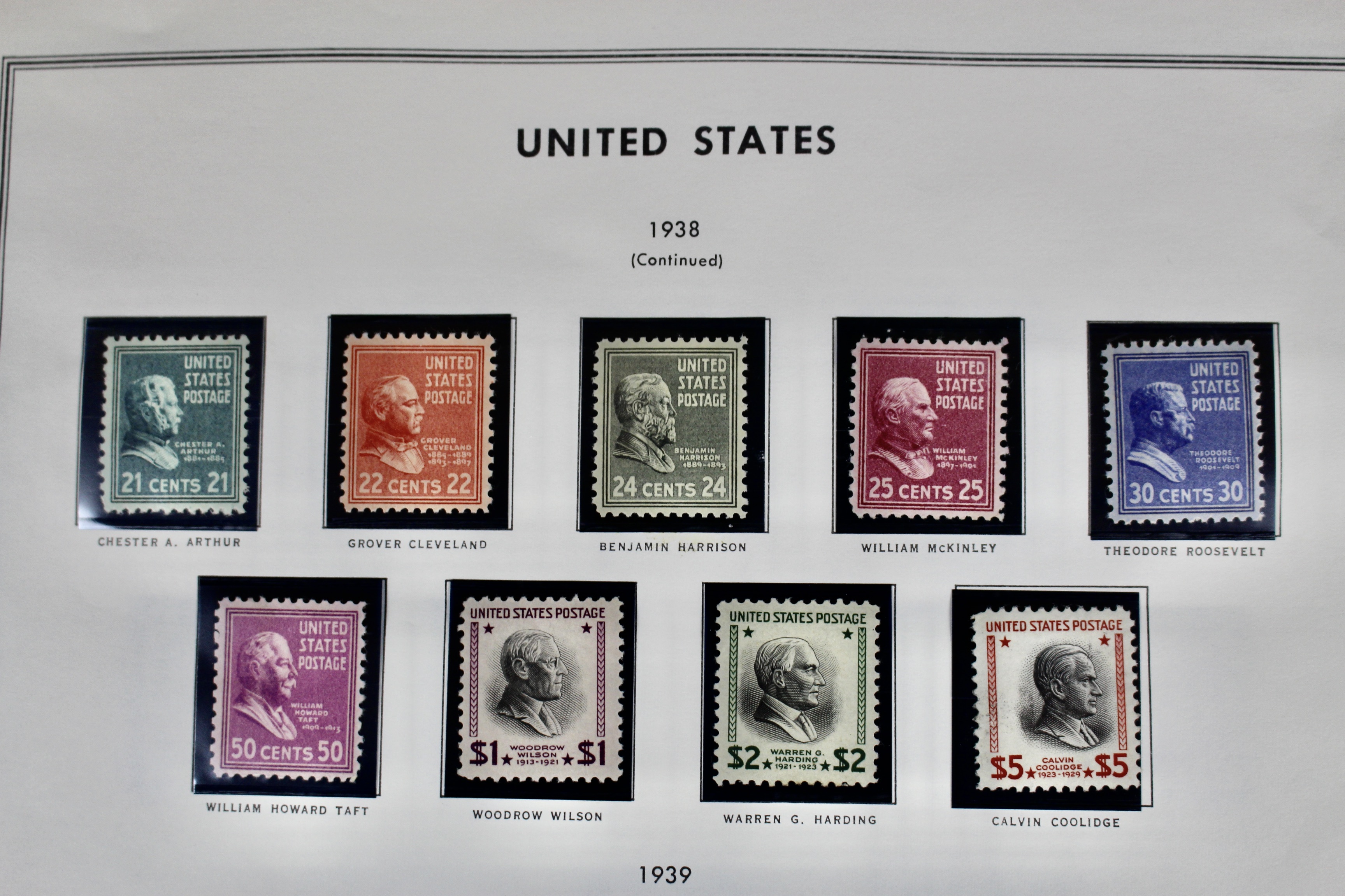 Three Regular Issue Postage Stamp Sets, 1938, 1954 and 1965
