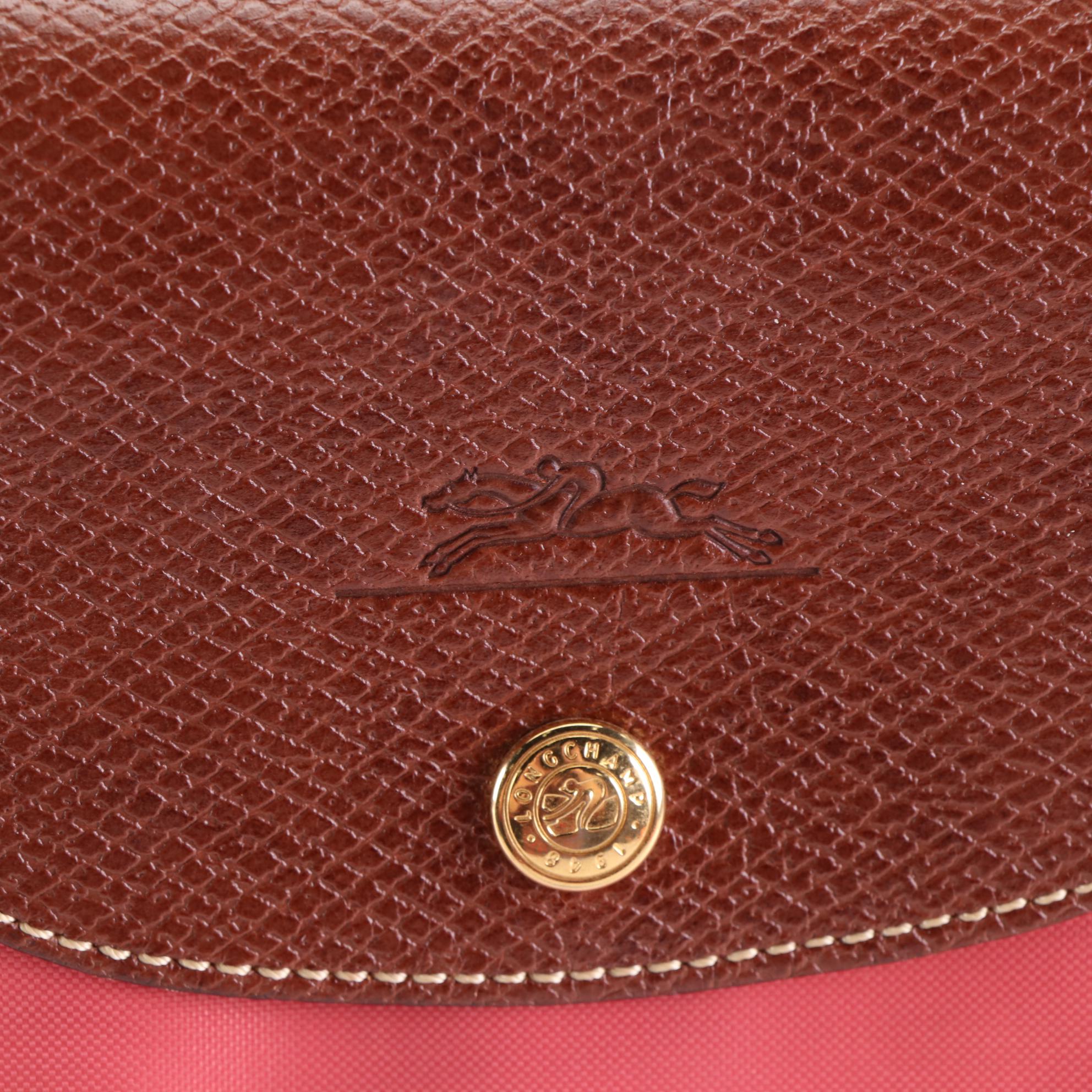 Longchamp Le Pliage Foldable Shopping Tote Bag in Nylon and Leather