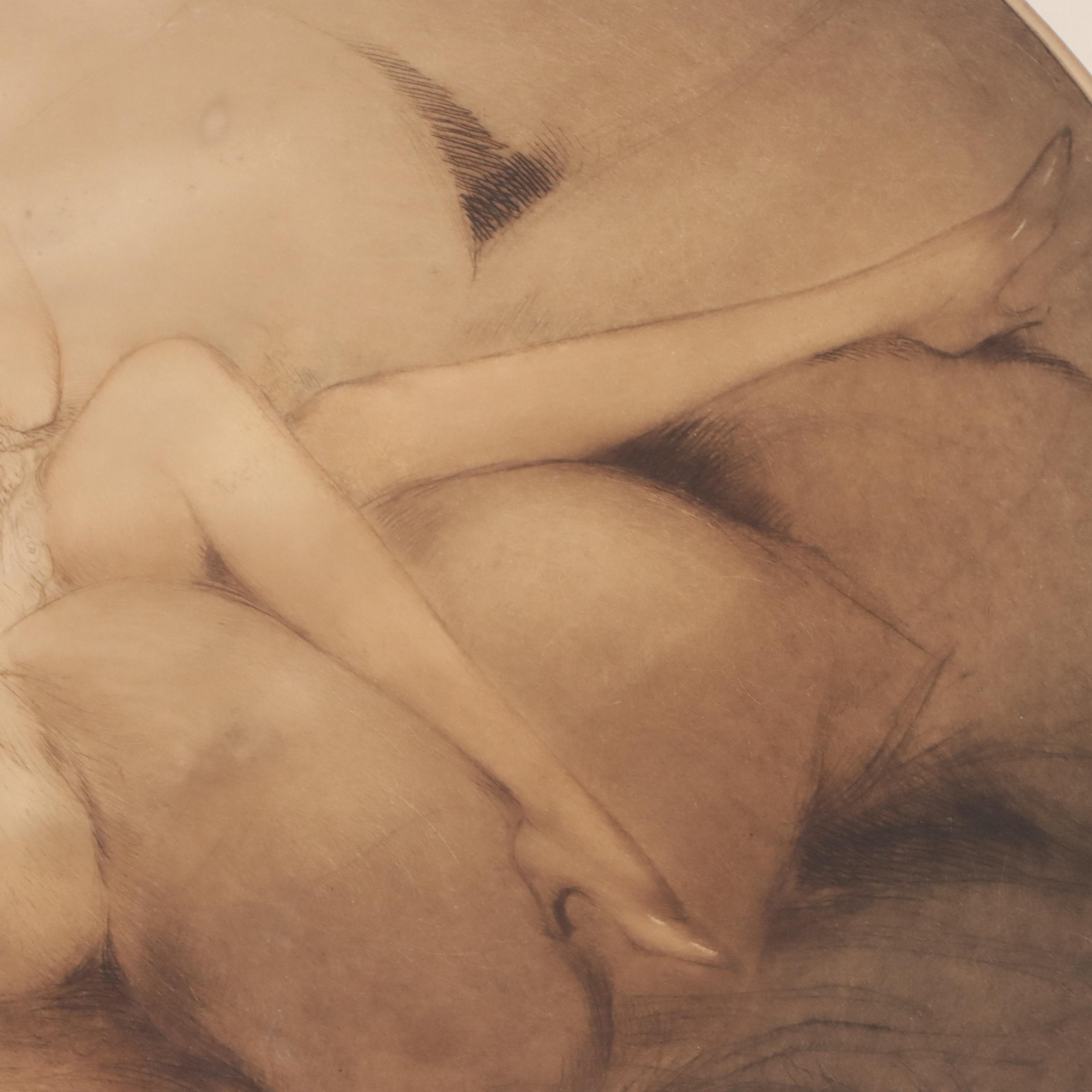 Louis Icart Etching "Cigarette Memories," 1931