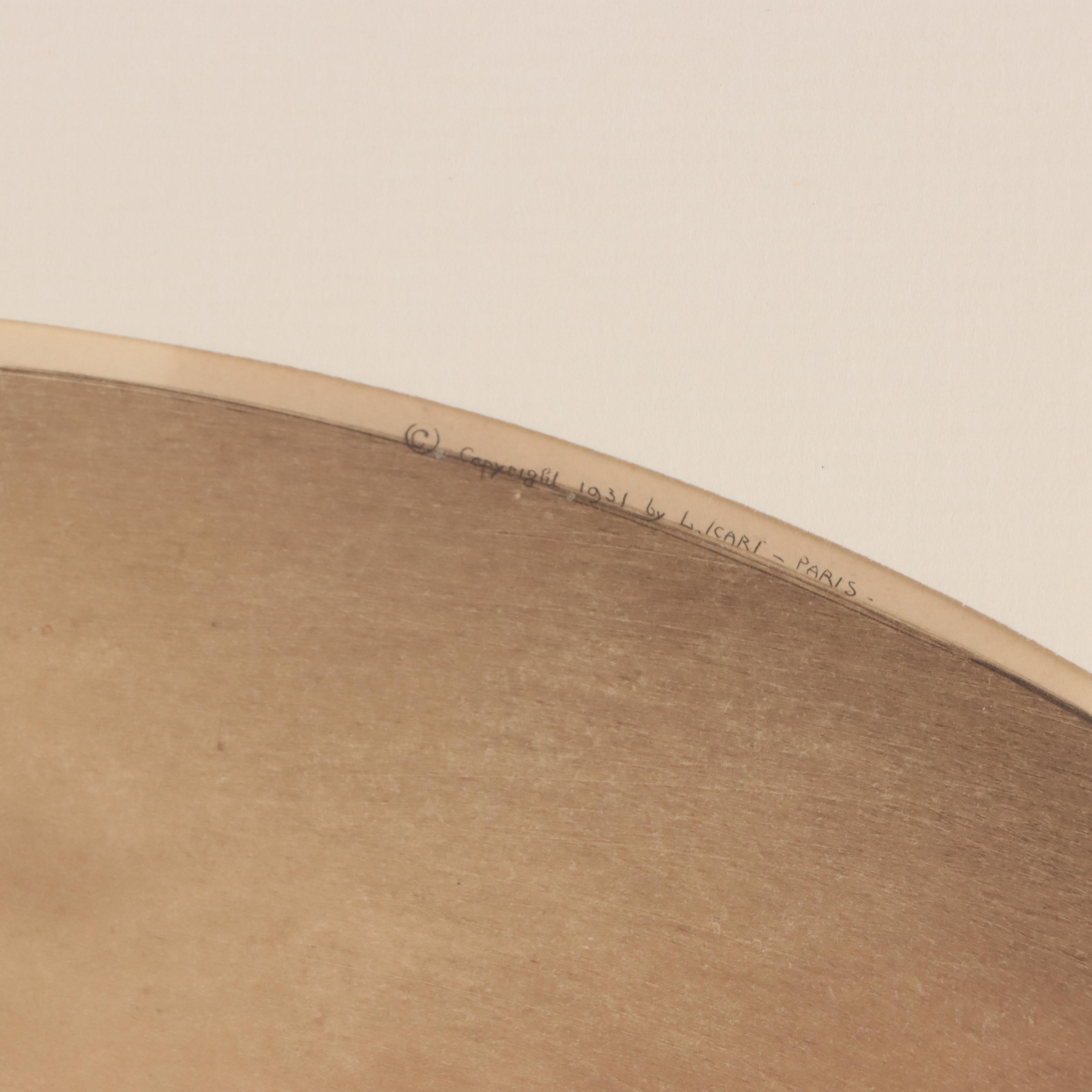 Louis Icart Etching "Cigarette Memories," 1931