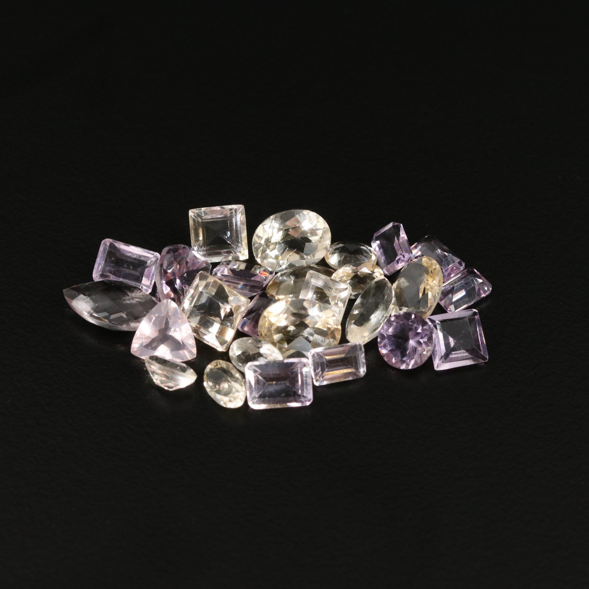 Loose 24.67 CTW Amethyst and Citrine Lot