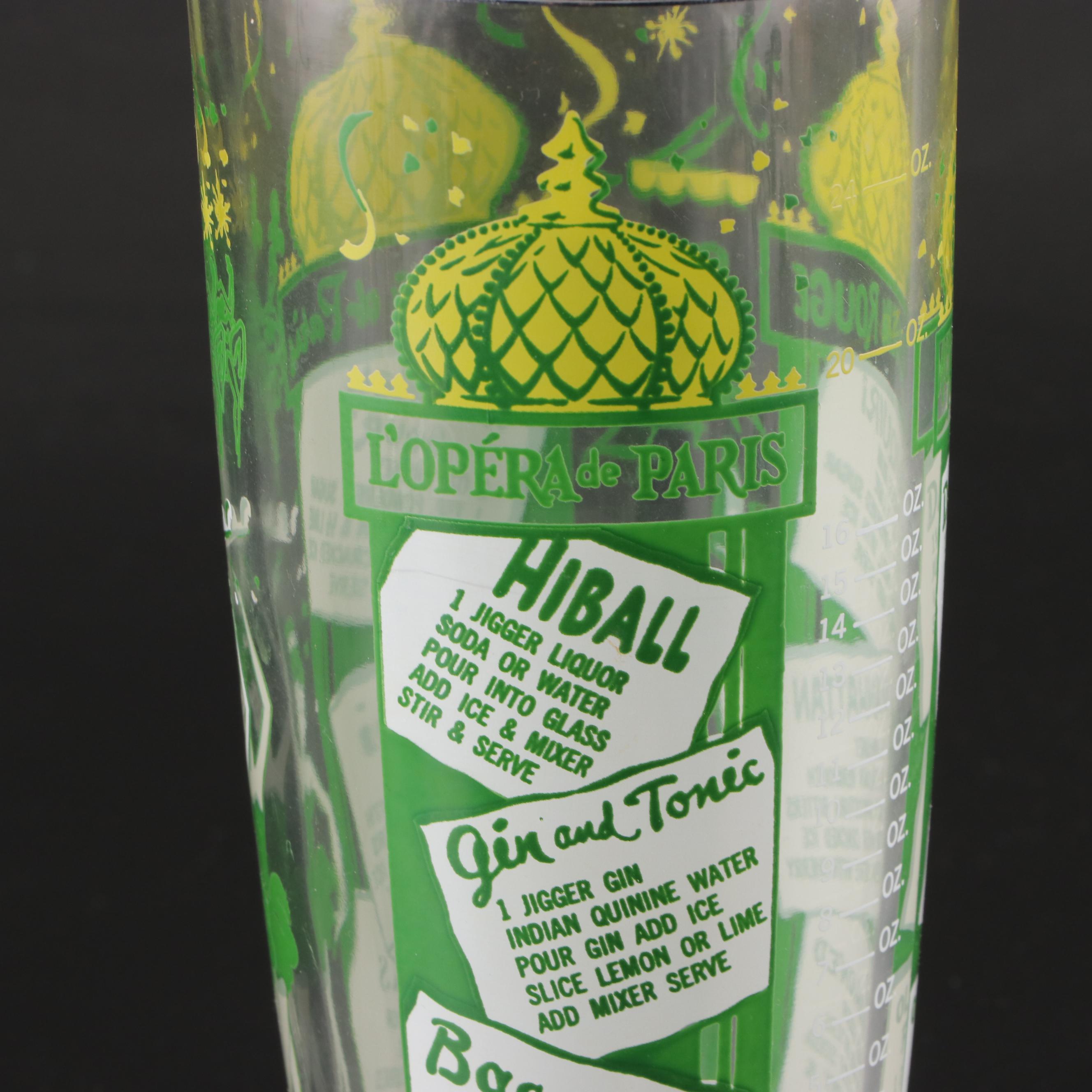 French Fox Hunting Shot Glasses with Recipe Cocktail Shaker and Dispenser