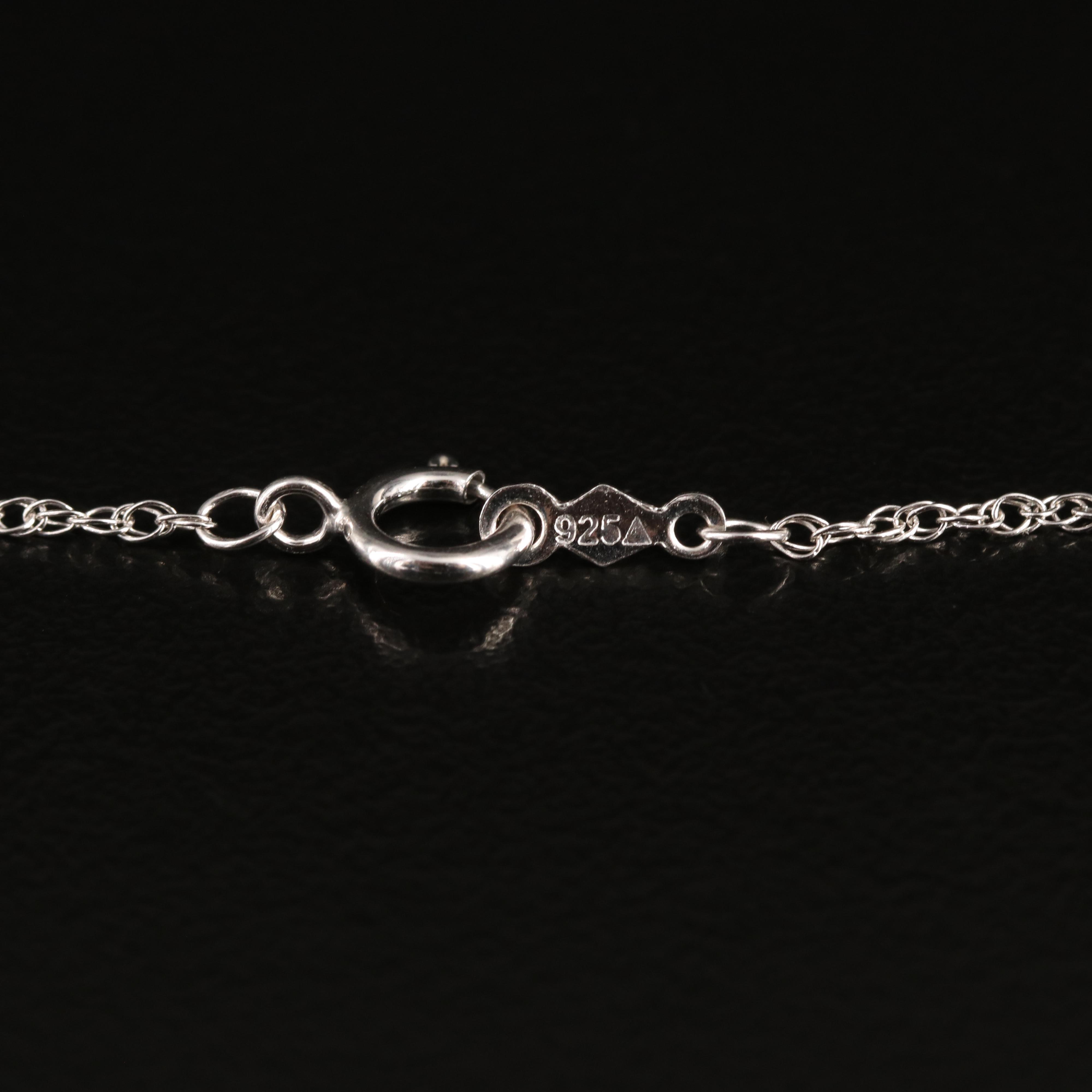 Sterling Emerald and White Sapphire Necklace