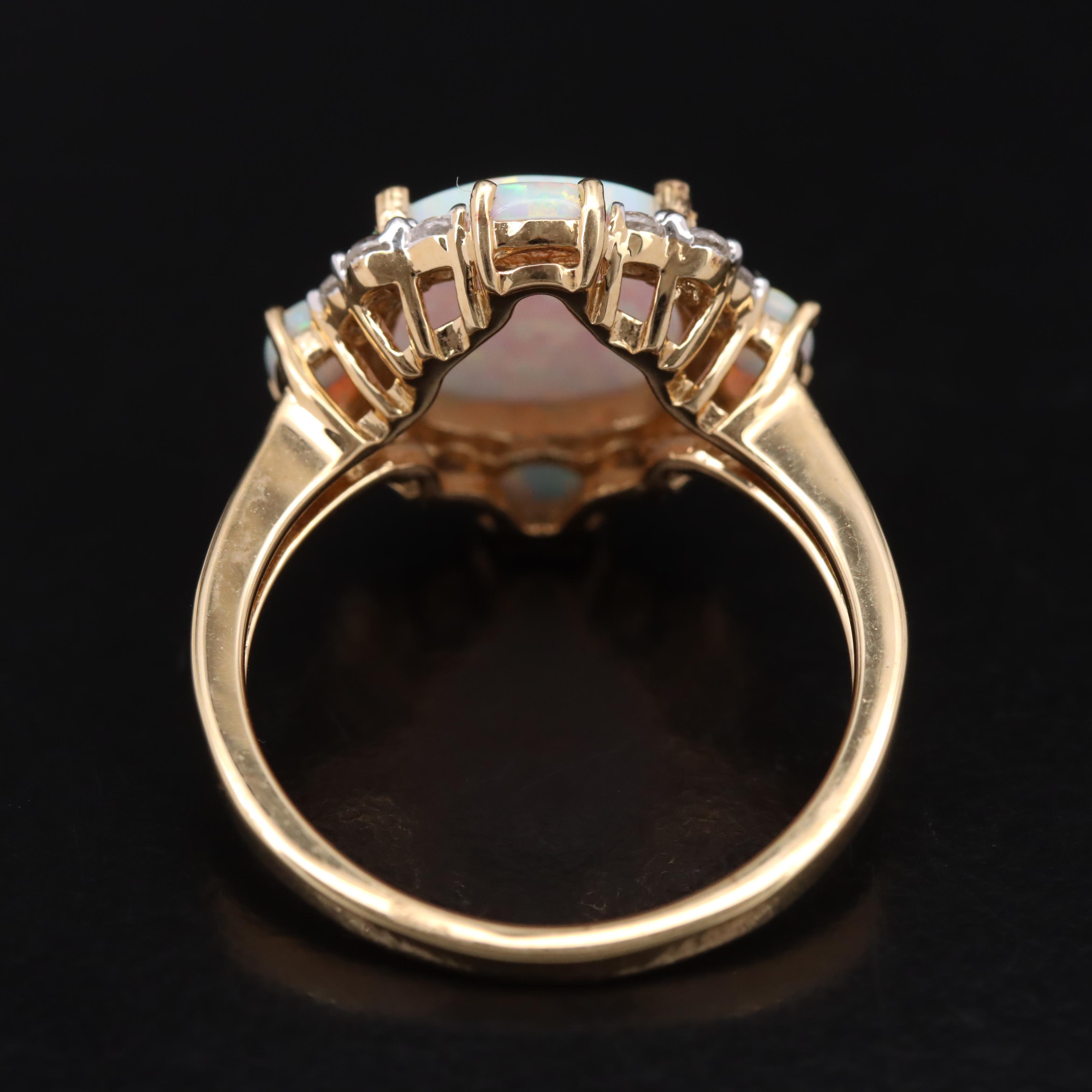 Sterling Opal and Sapphire Ring