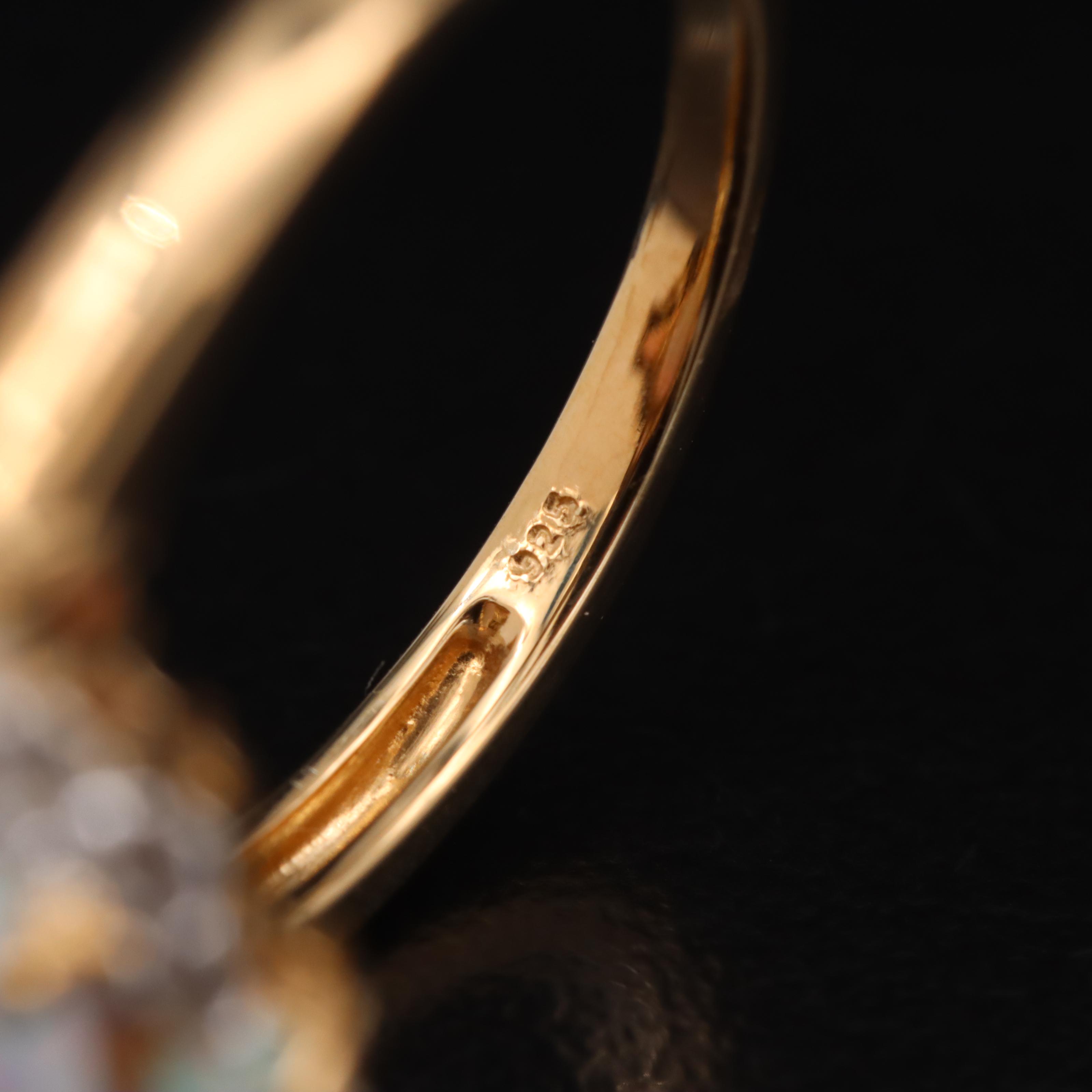 Sterling Opal and Sapphire Ring