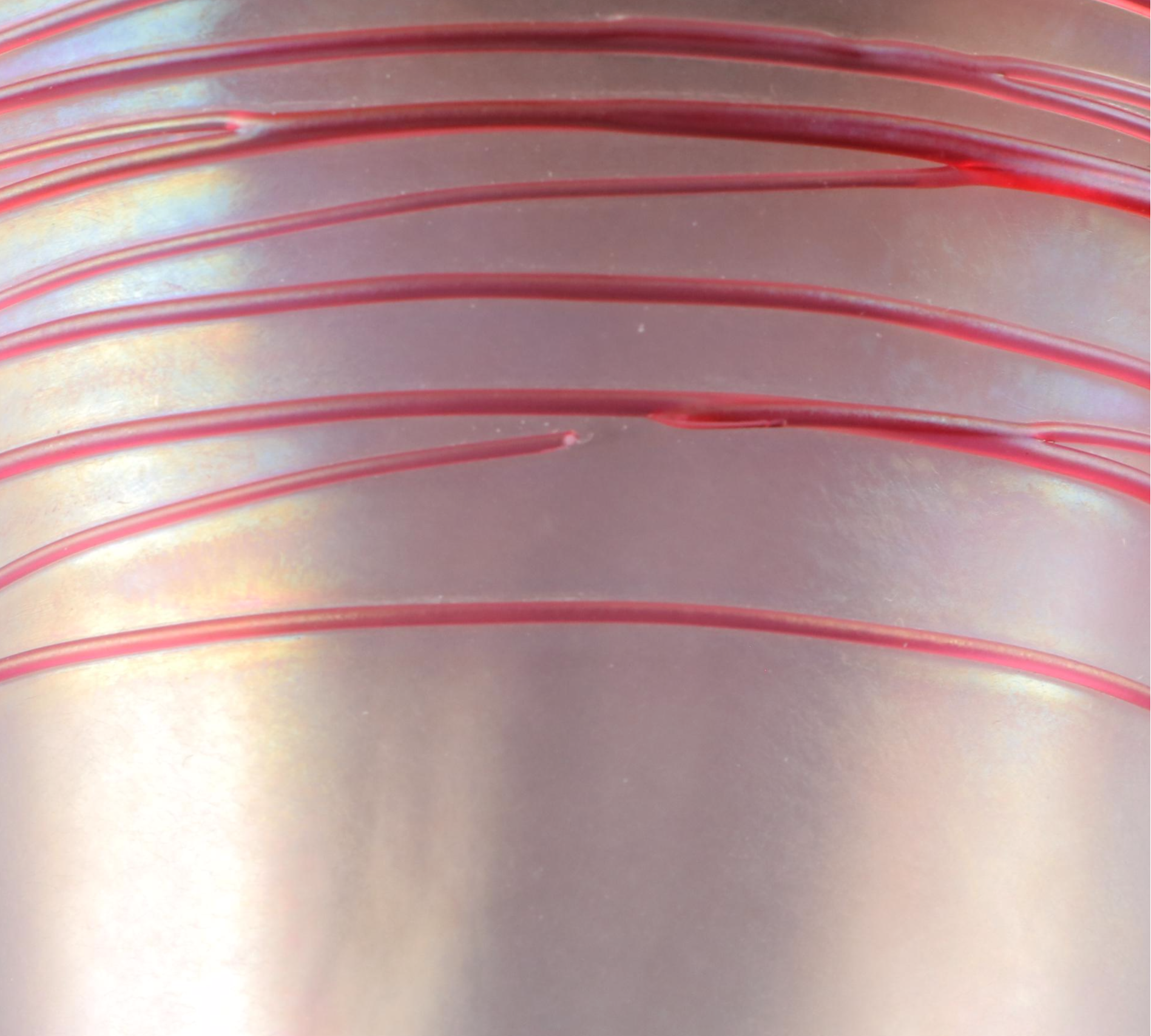 Steuben Verre-de-Soie Iridescent Threaded Glass Vase