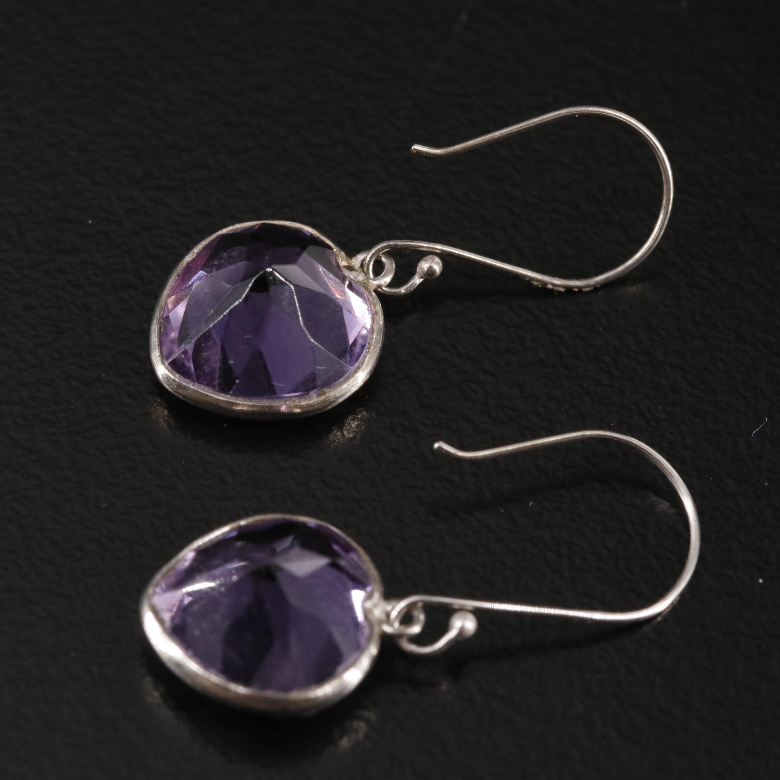 14K Amethyst Drop Earrings