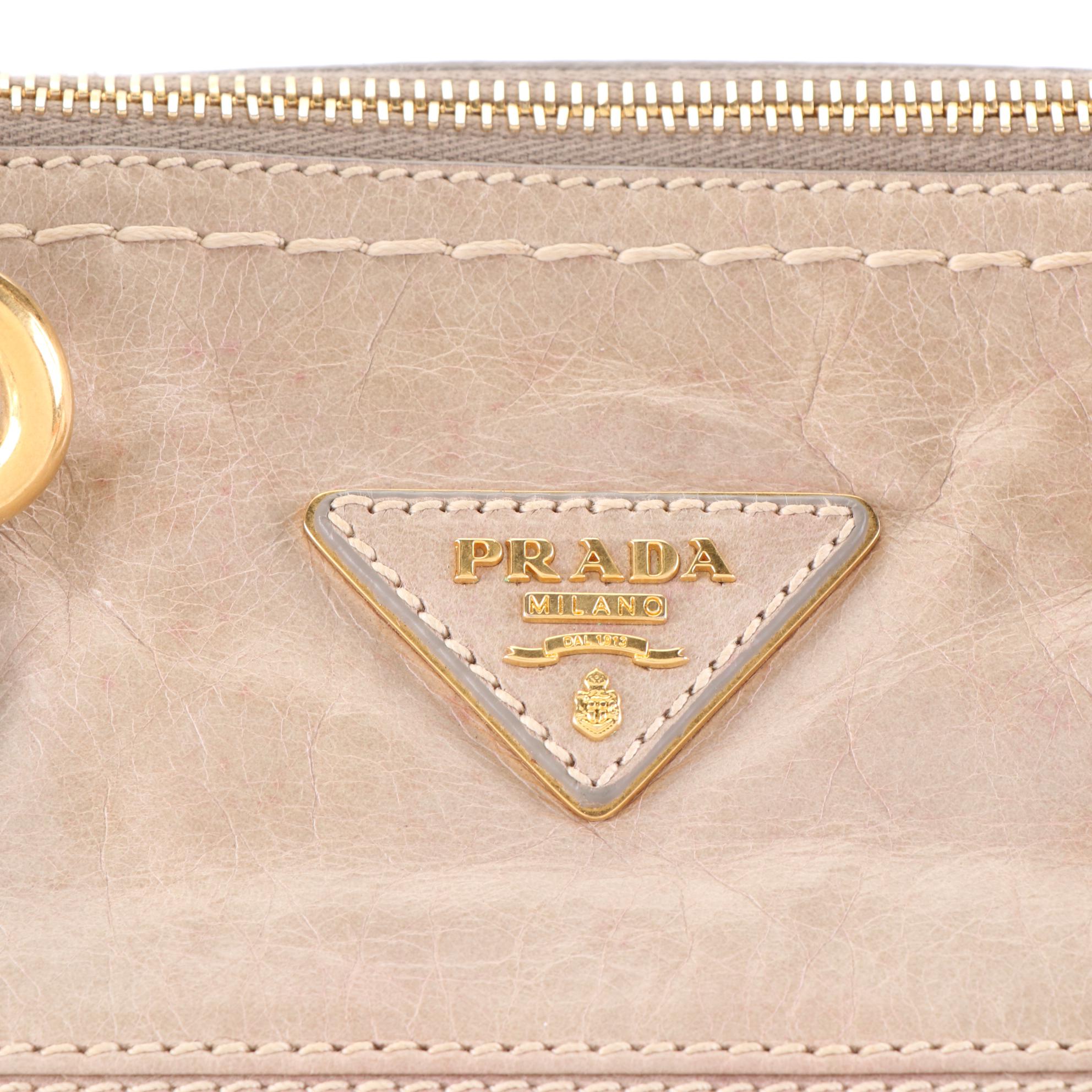 Prada Two-Way Satchel Bag in Vitello Shine Leather