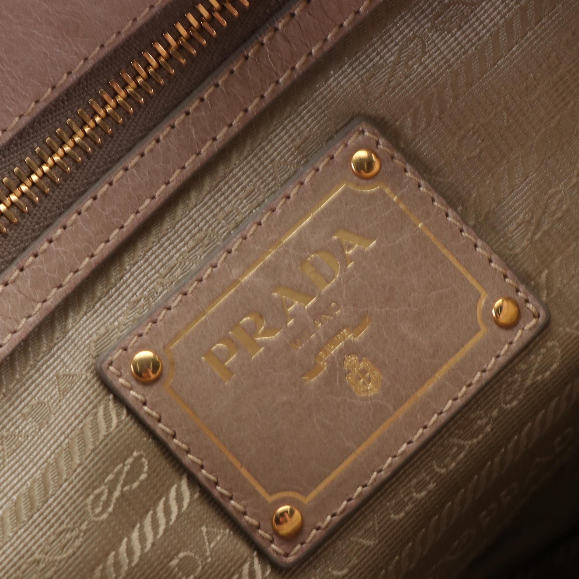 Prada Two-Way Satchel Bag in Vitello Shine Leather