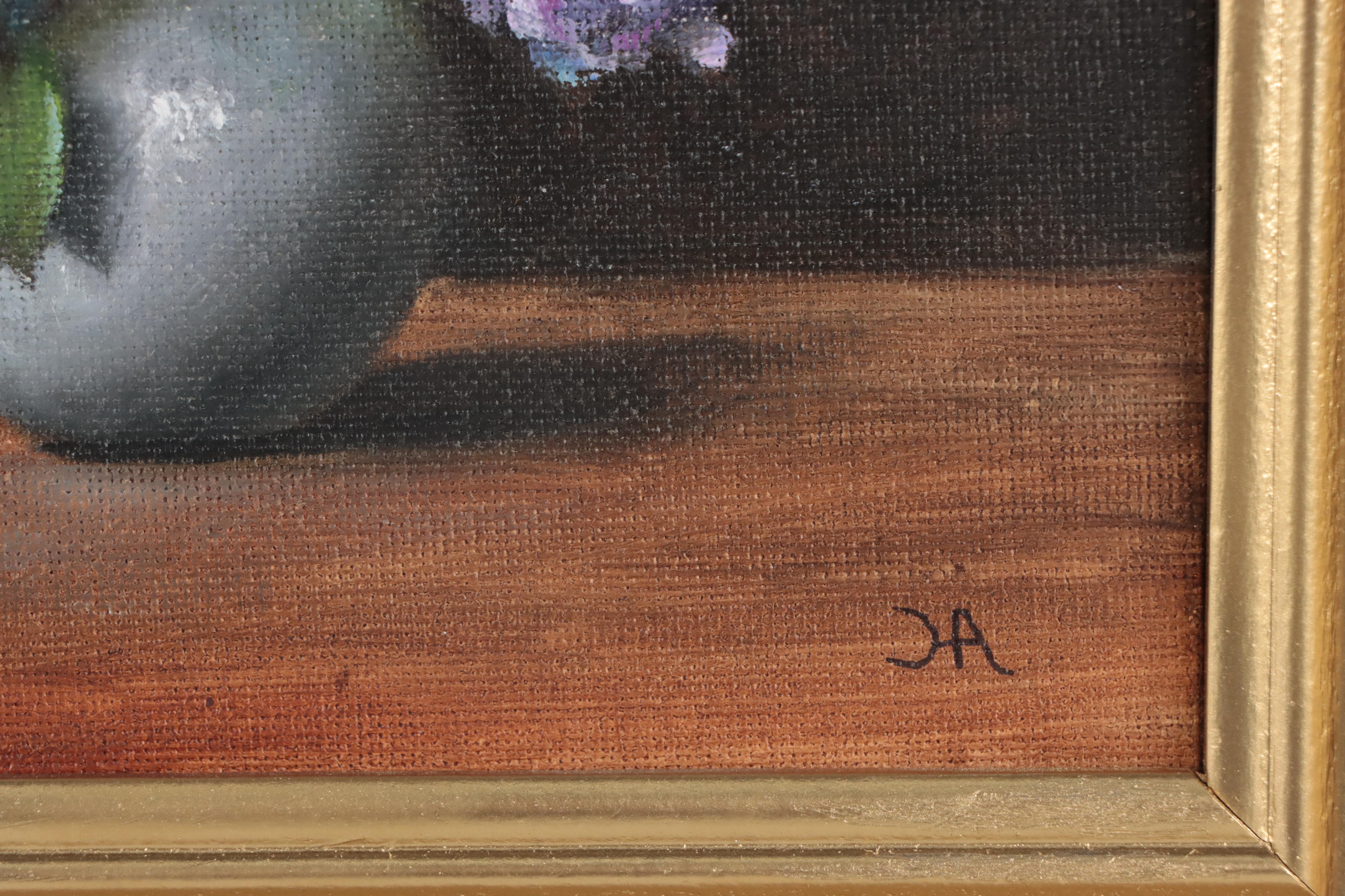 Houra H. Alghizzi Oil Painting "Hydrangeas in Vase"