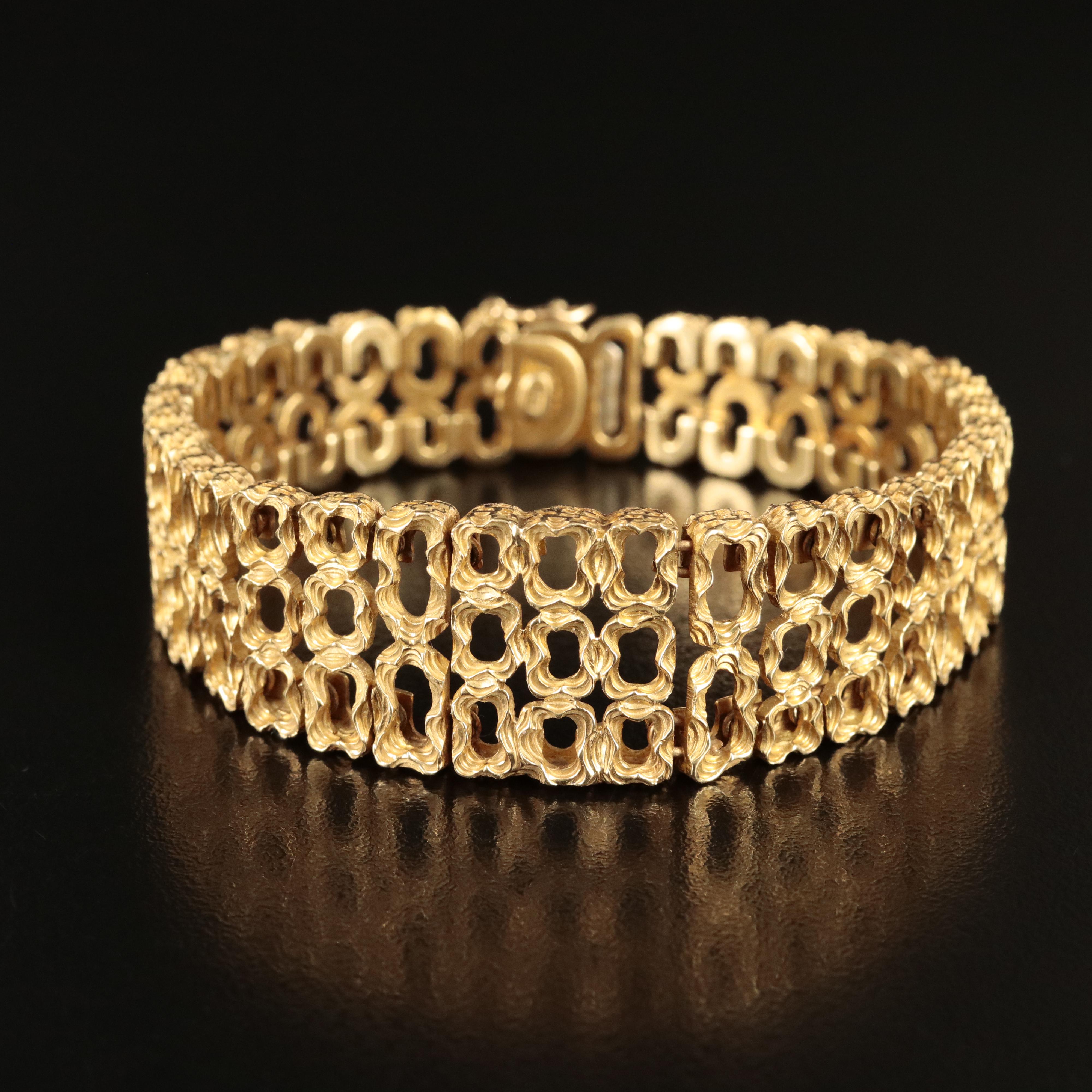 18K Tapered Link Bracelet