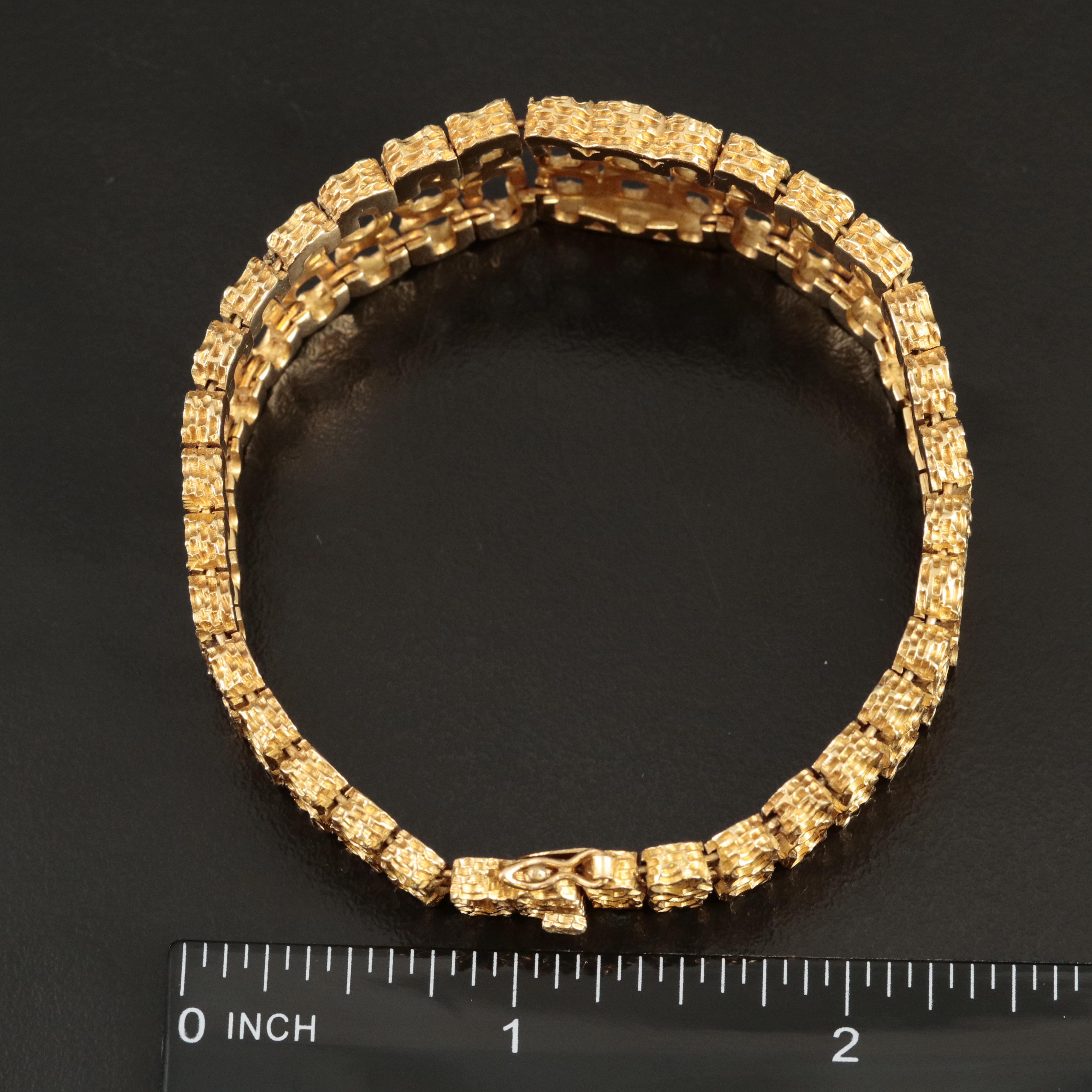 18K Tapered Link Bracelet