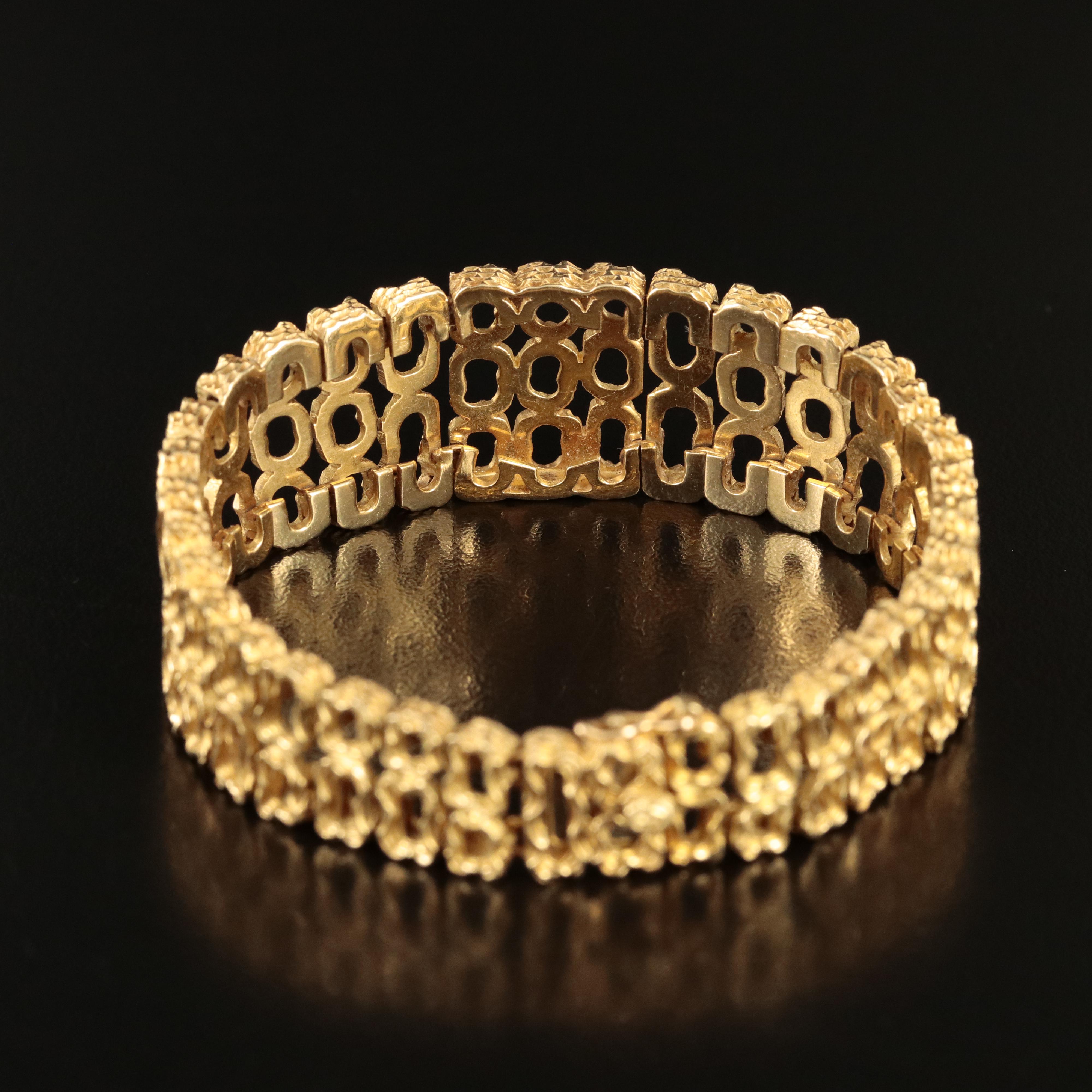 18K Tapered Link Bracelet