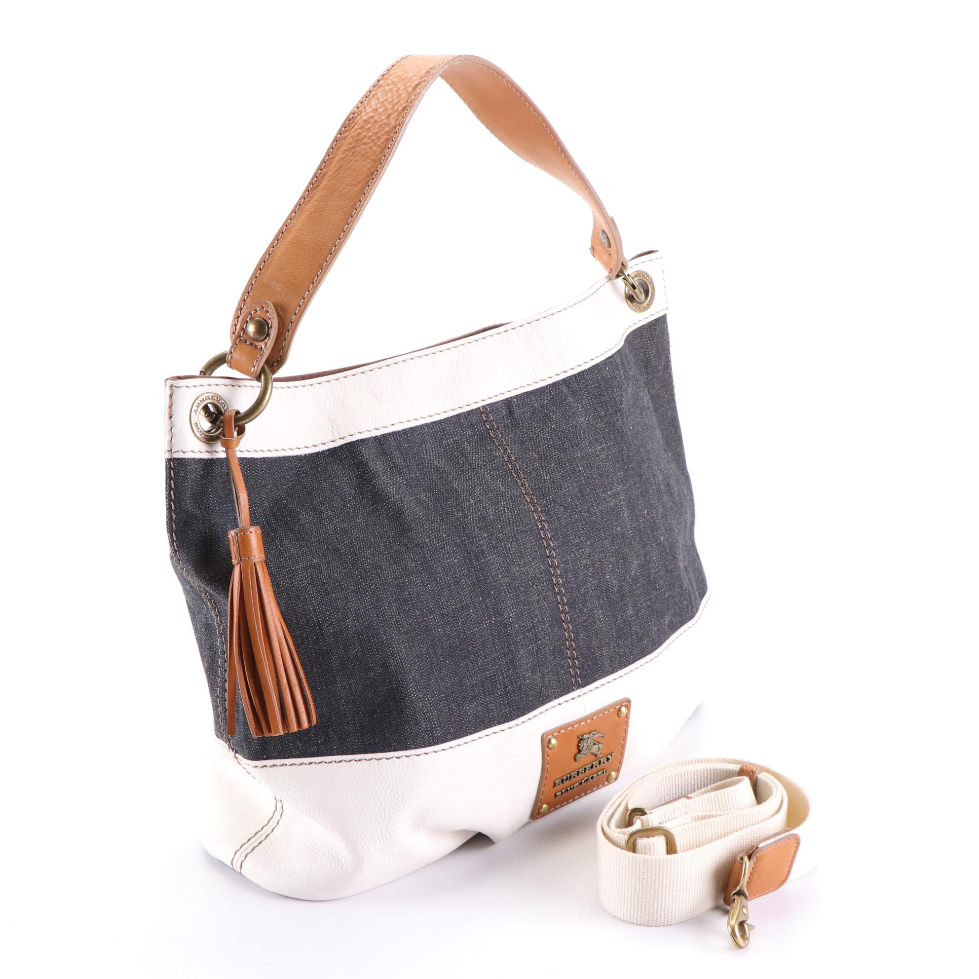 Burberry Blue Label Shoulder Bag in Denim and Leather