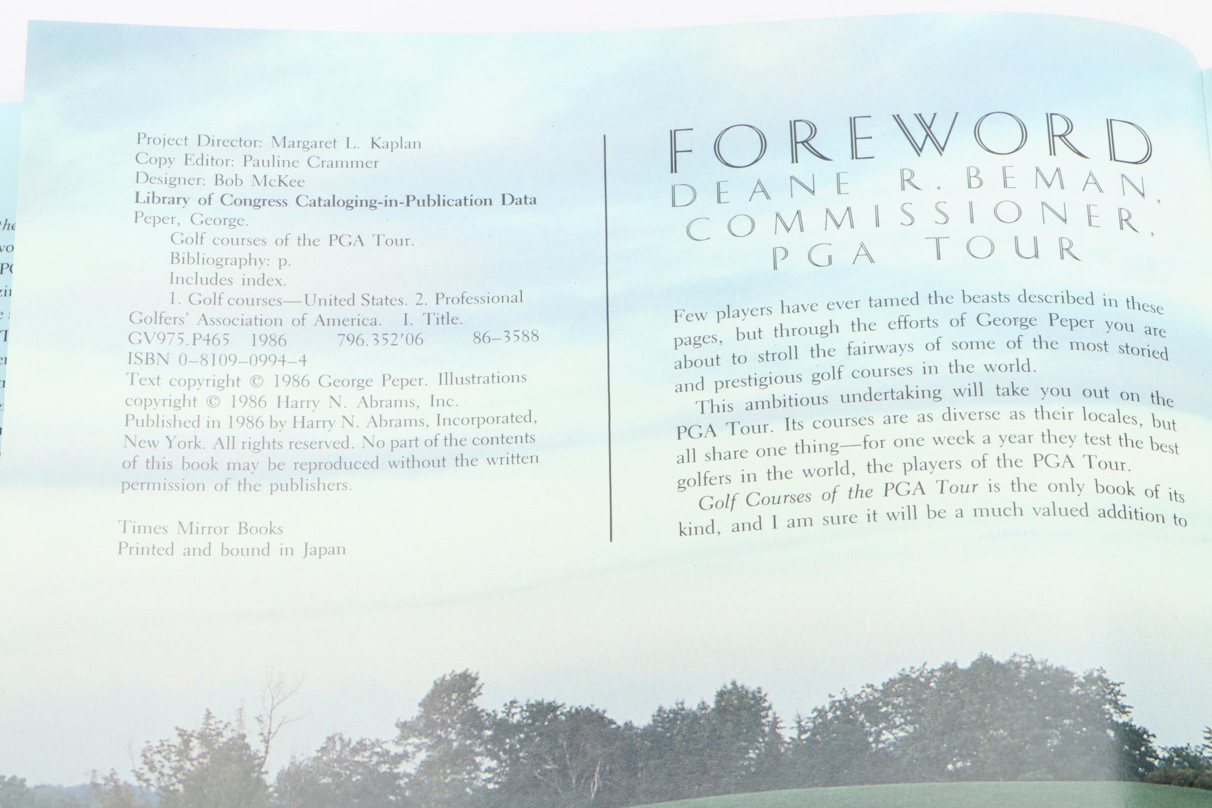 St. Andrews Links Clubhouse Placemats, Copper Lined Wastebasket, PGA Photobook