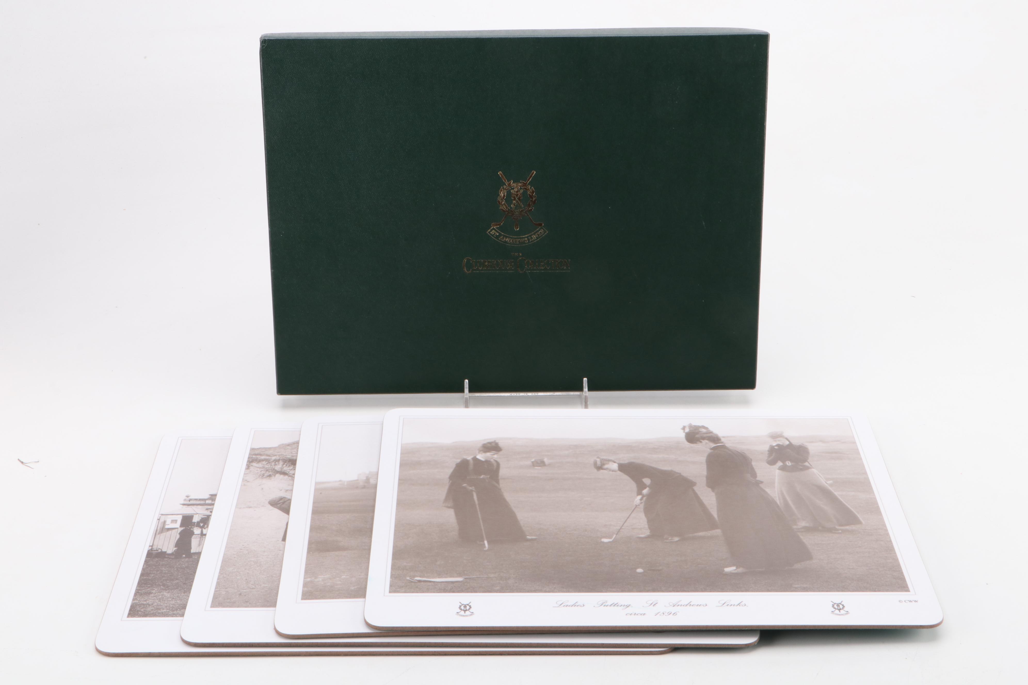 St. Andrews Links Clubhouse Placemats, Copper Lined Wastebasket, PGA Photobook