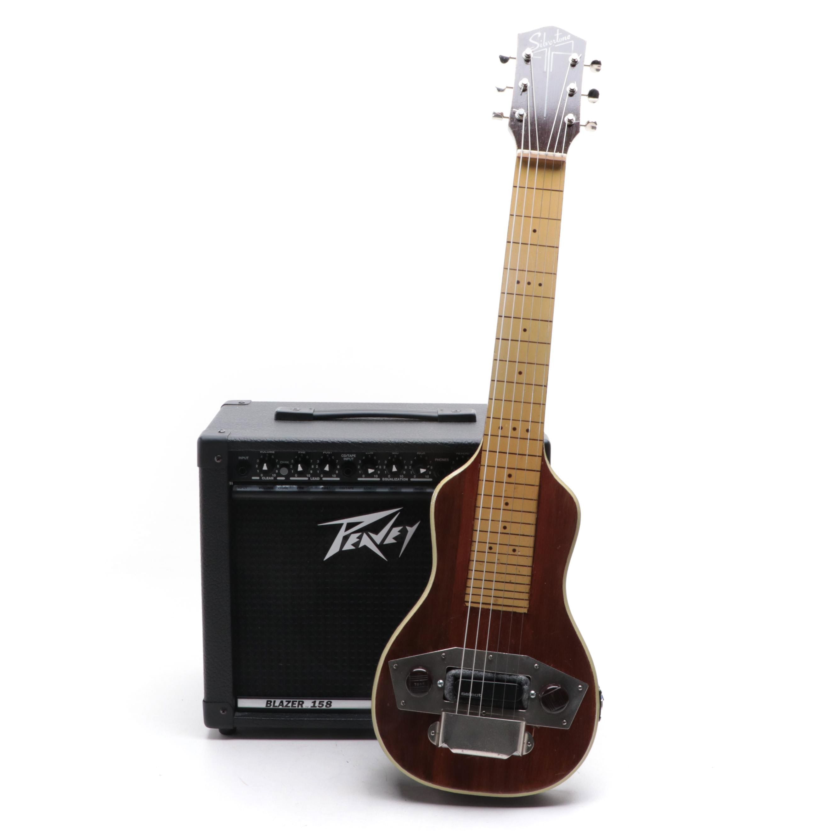 Silvertone Lap Steel Guitar With Peavey Blazer 158 Amp