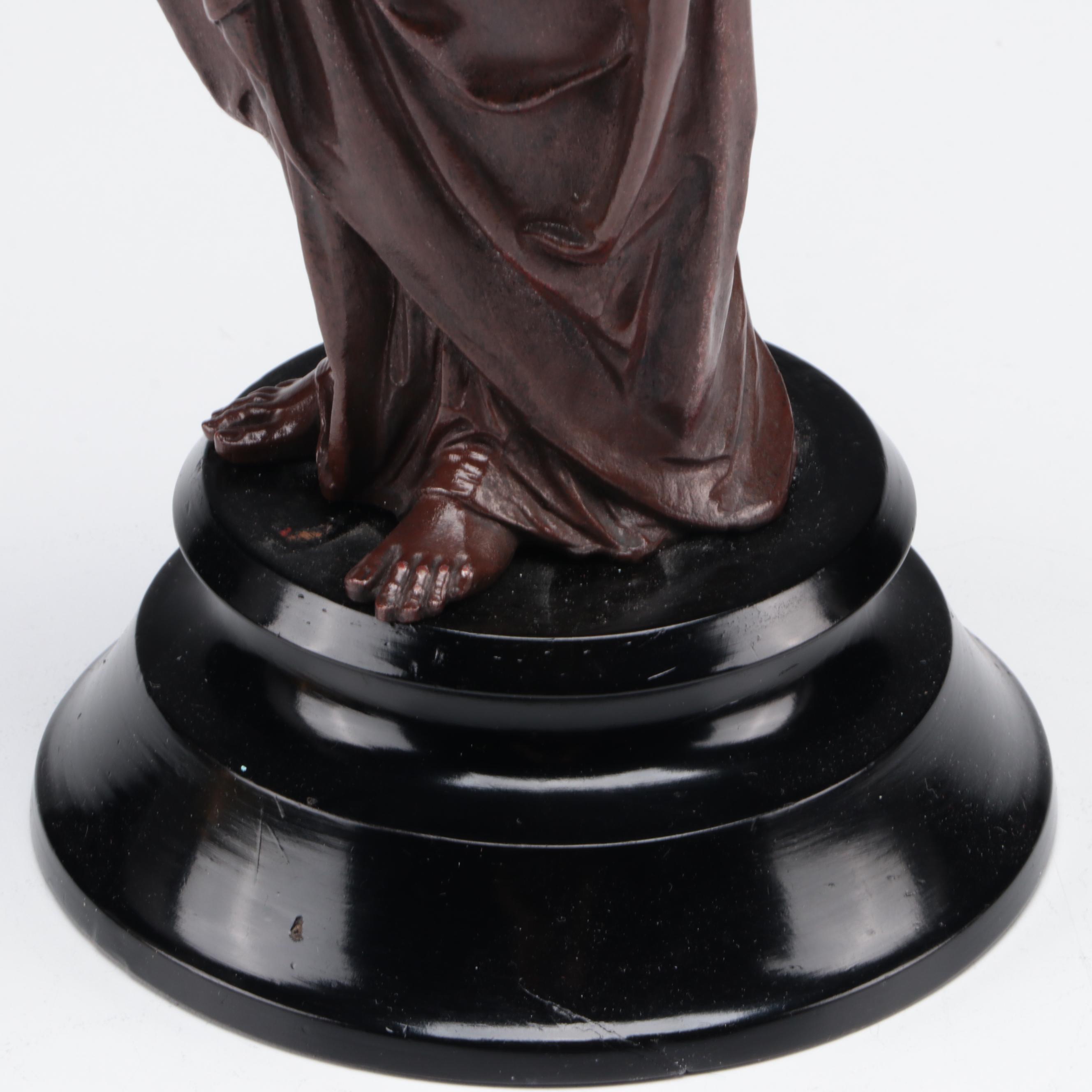 French Empire Style Gilt Bronze and Bronzed Metal Figural Pendule Clock