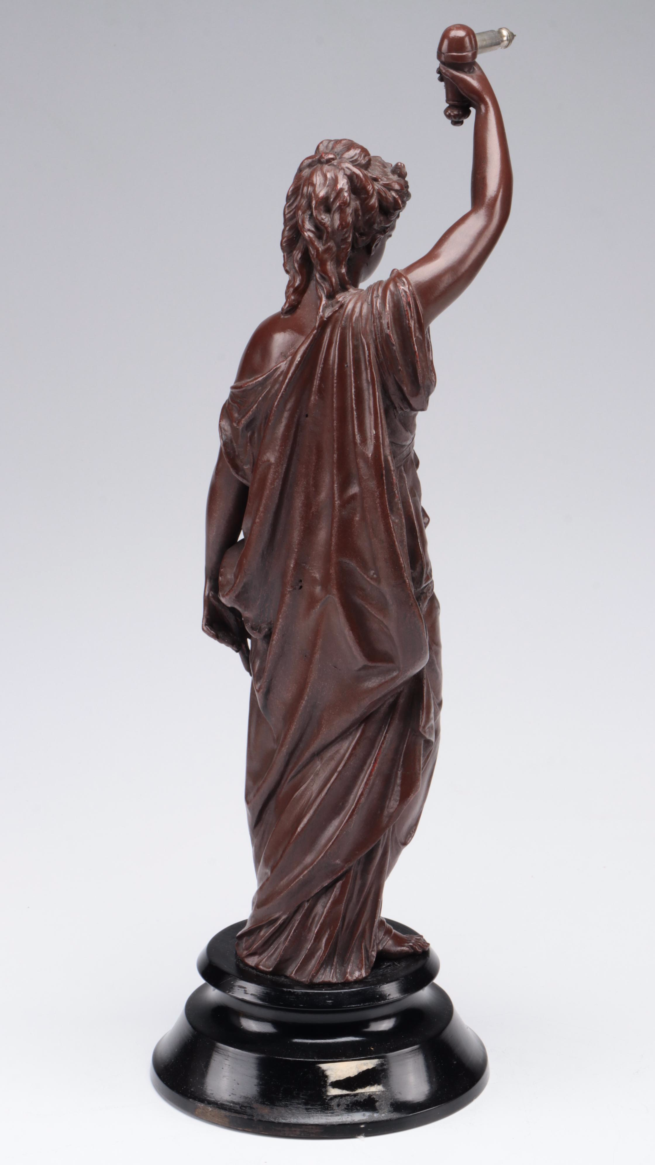 French Empire Style Gilt Bronze and Bronzed Metal Figural Pendule Clock