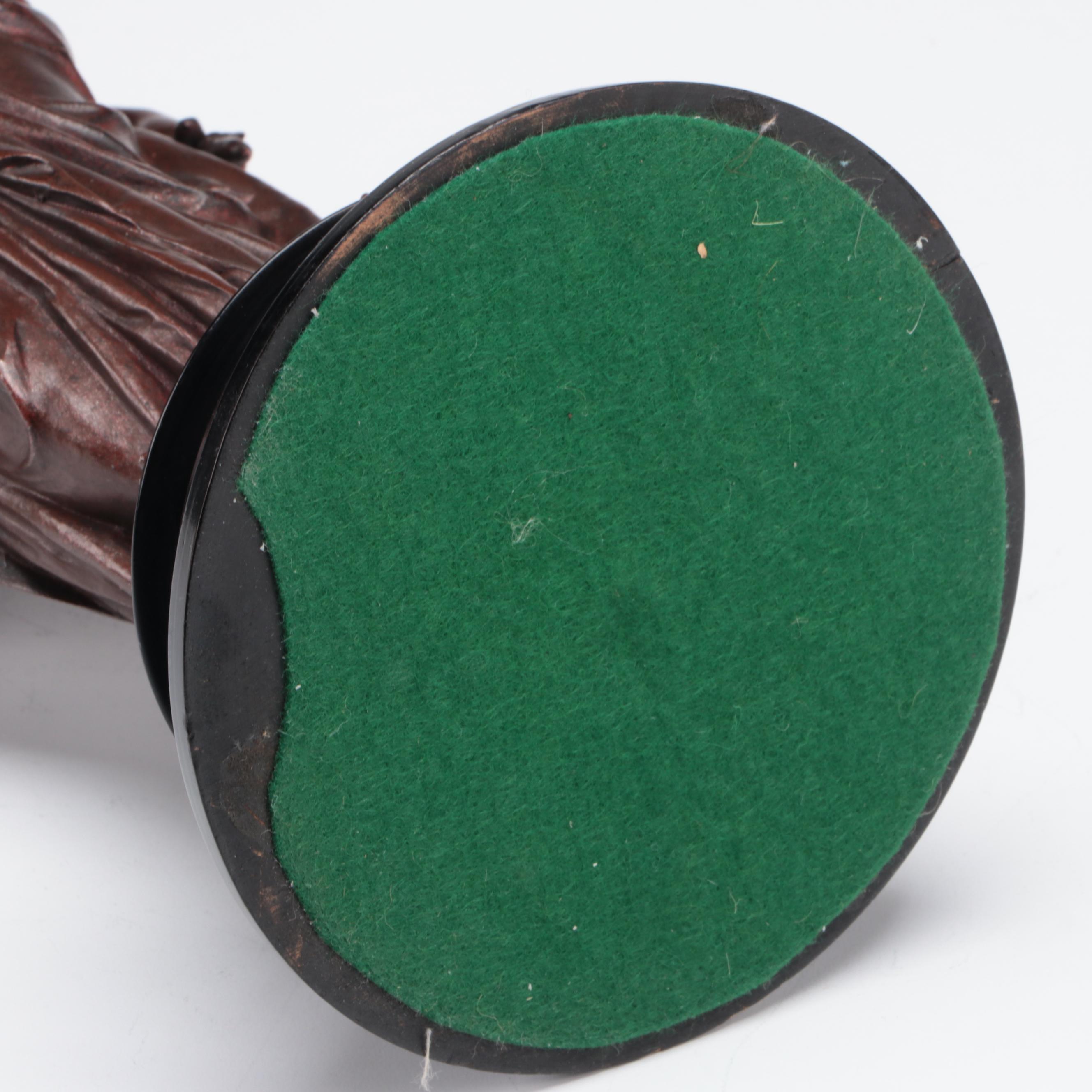 French Empire Style Gilt Bronze and Bronzed Metal Figural Pendule Clock