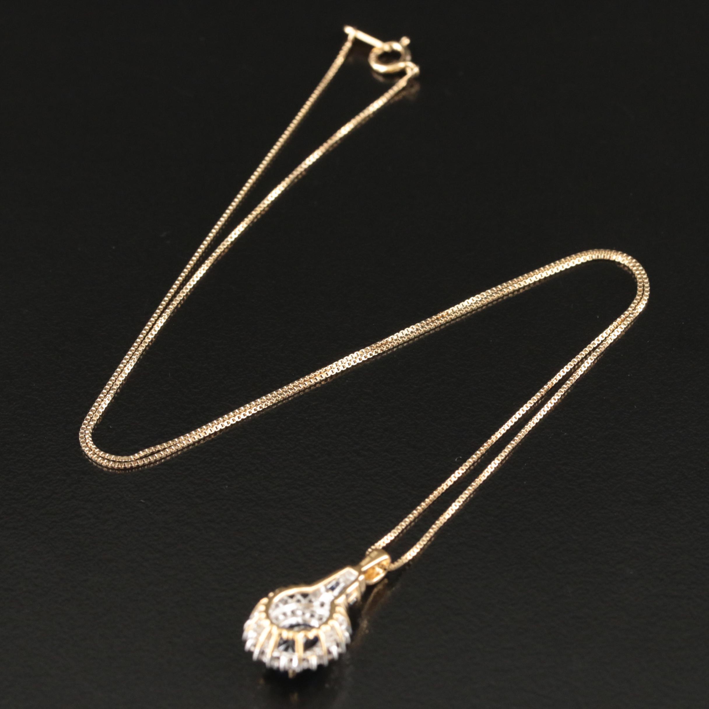 Sterling Sapphire Pendant Necklace