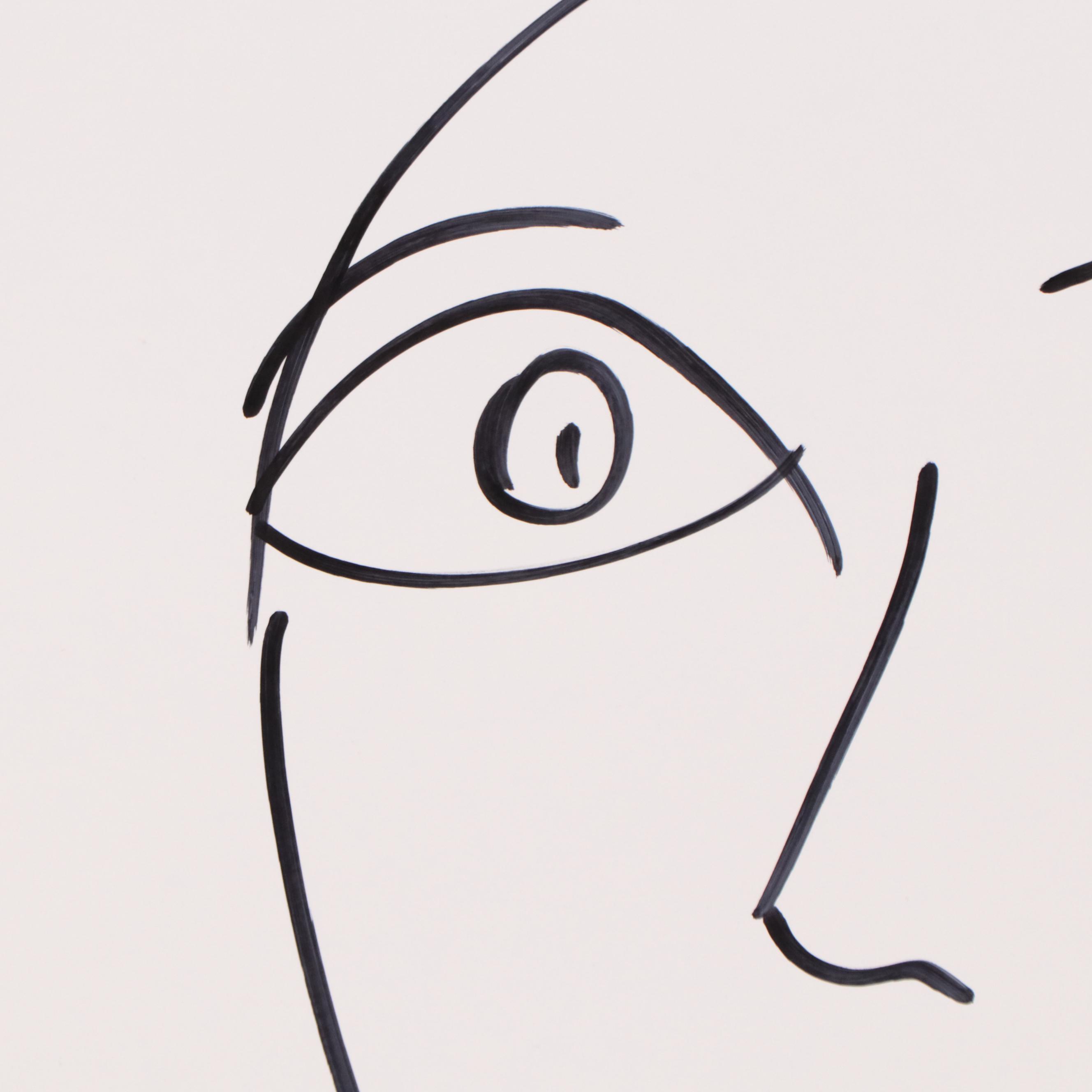 Peter Keil Abstract Ink Portrait Drawing