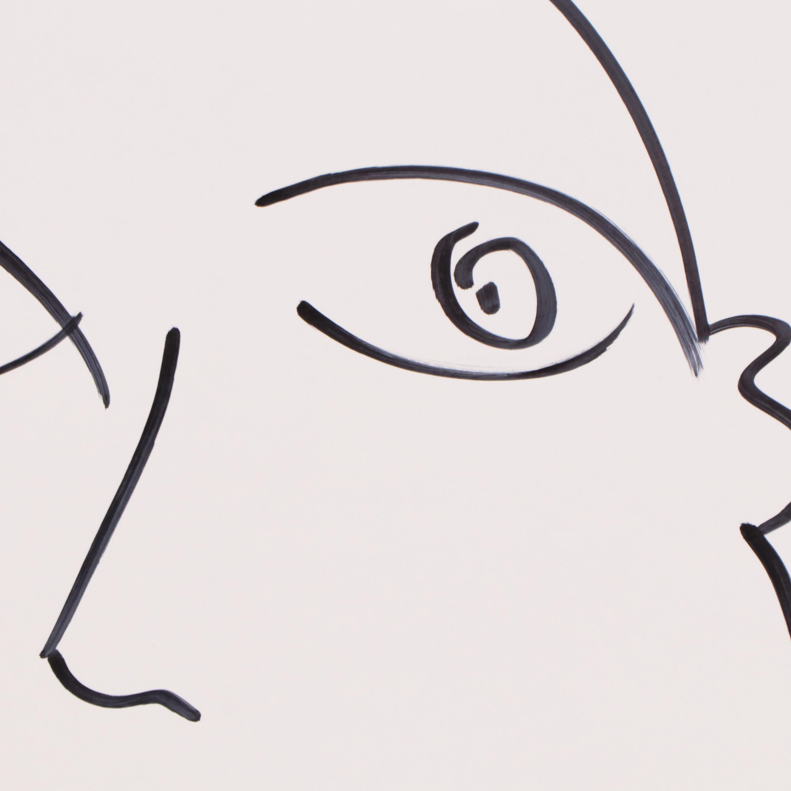 Peter Keil Abstract Ink Portrait Drawing