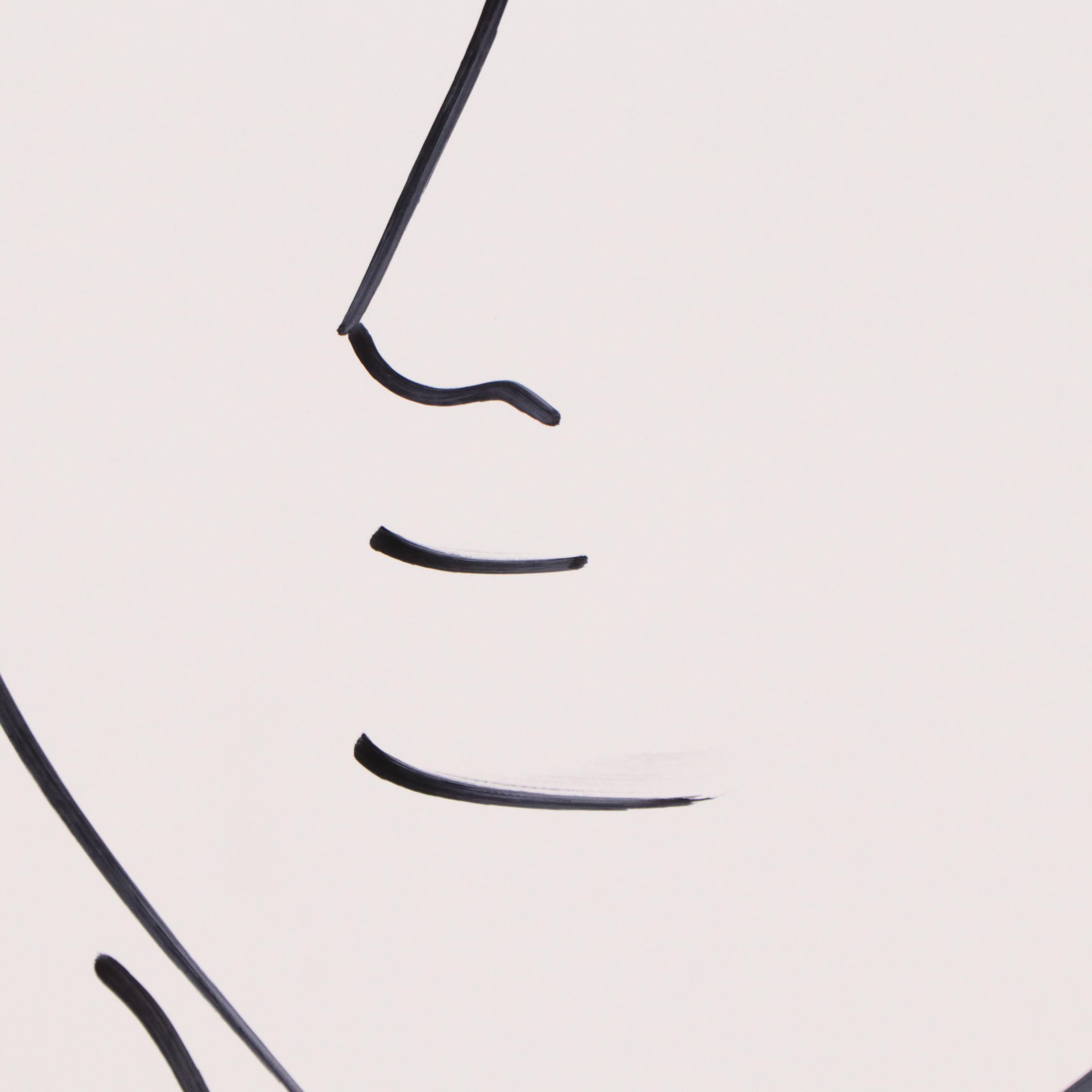 Peter Keil Abstract Ink Portrait Drawing